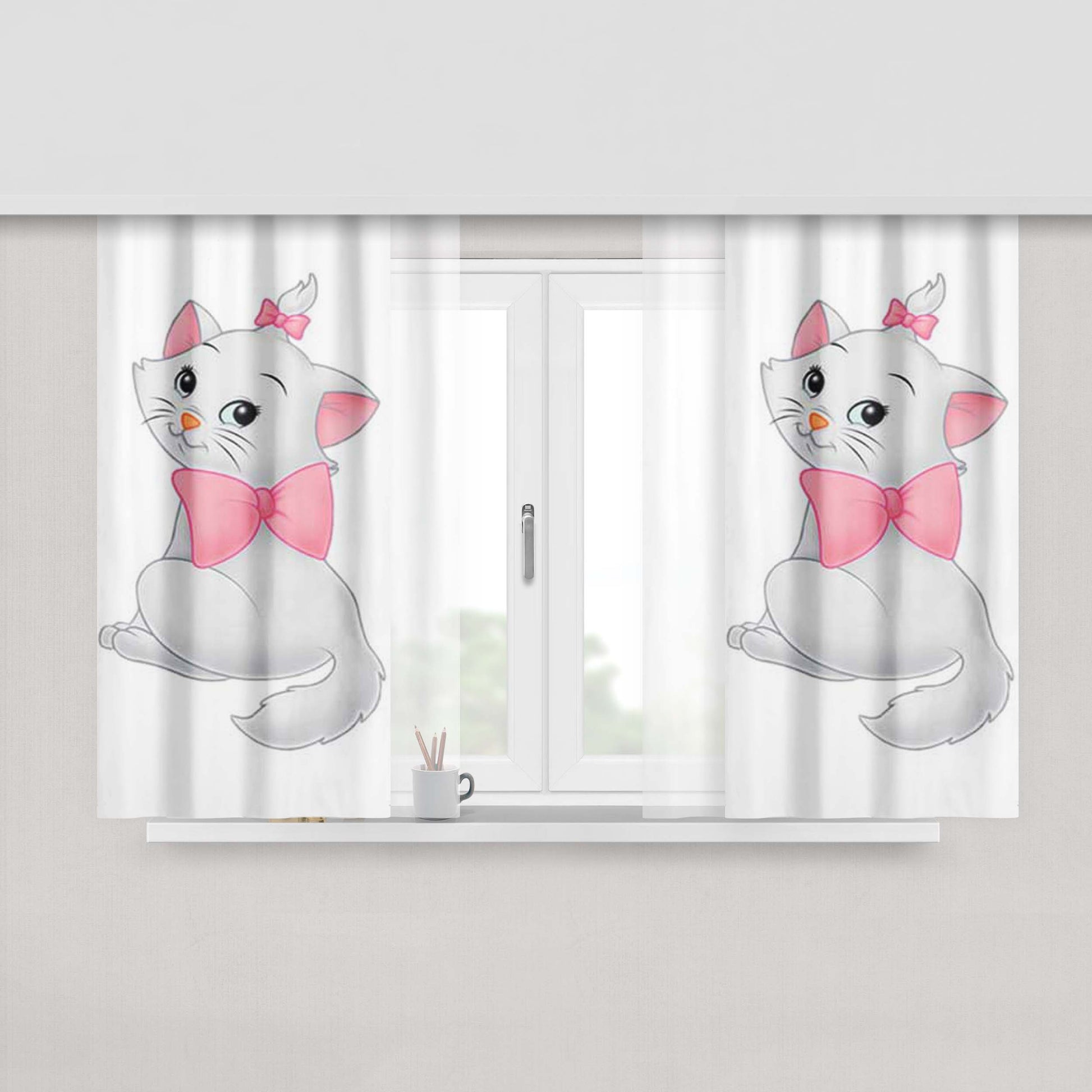 Aristocats Kitten Peach Skin Window Curtains