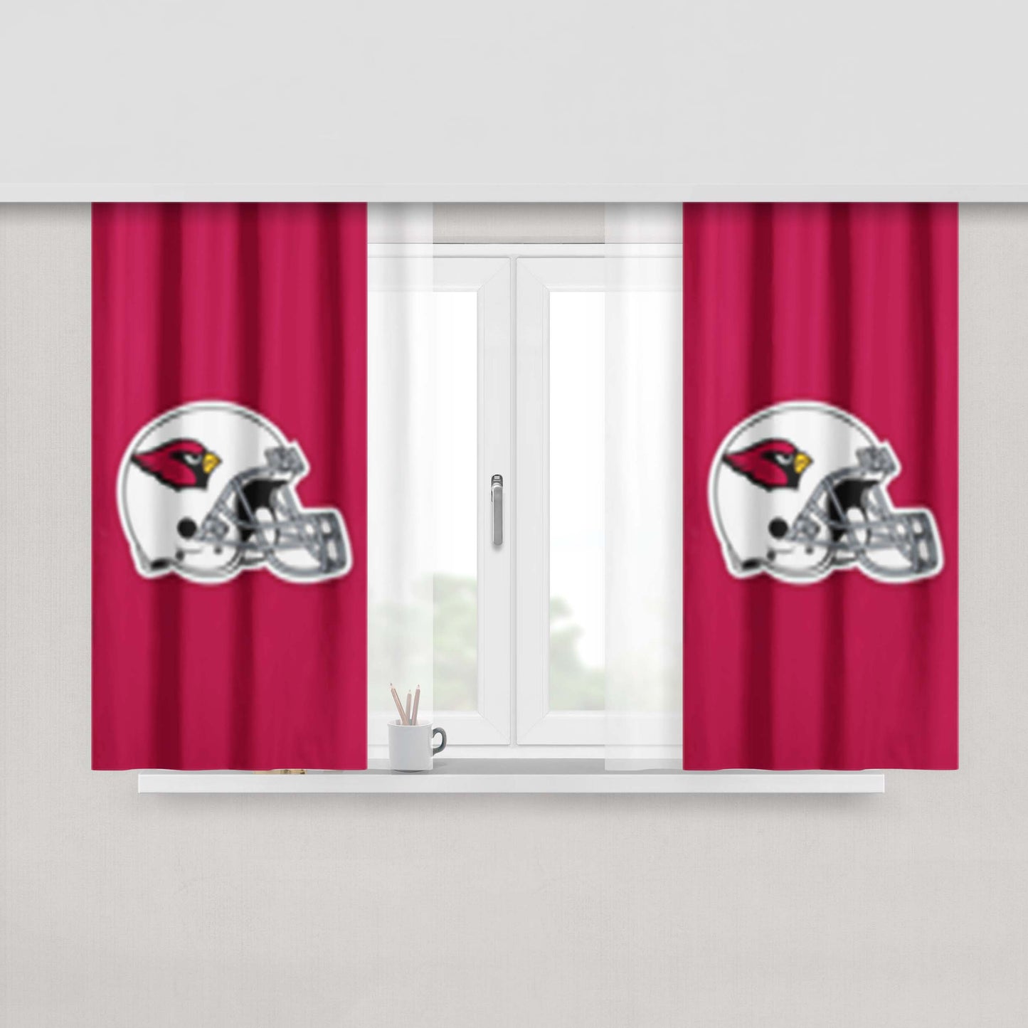 Arizona Cardinal Helmet Peach Skin Window Curtains