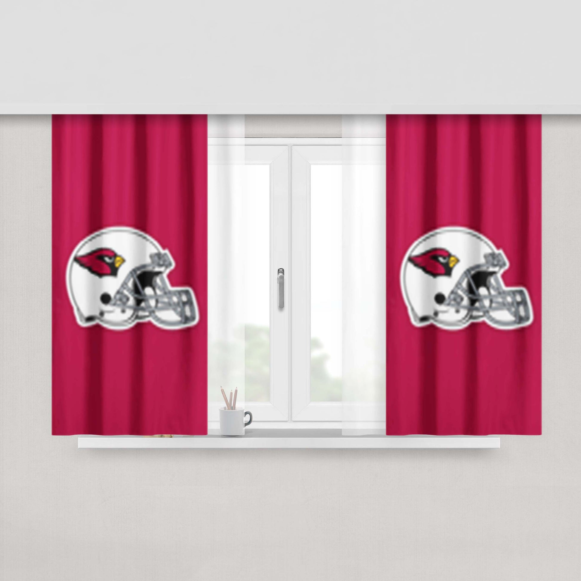 Arizona Cardinal Helmet Peach Skin Window Curtains