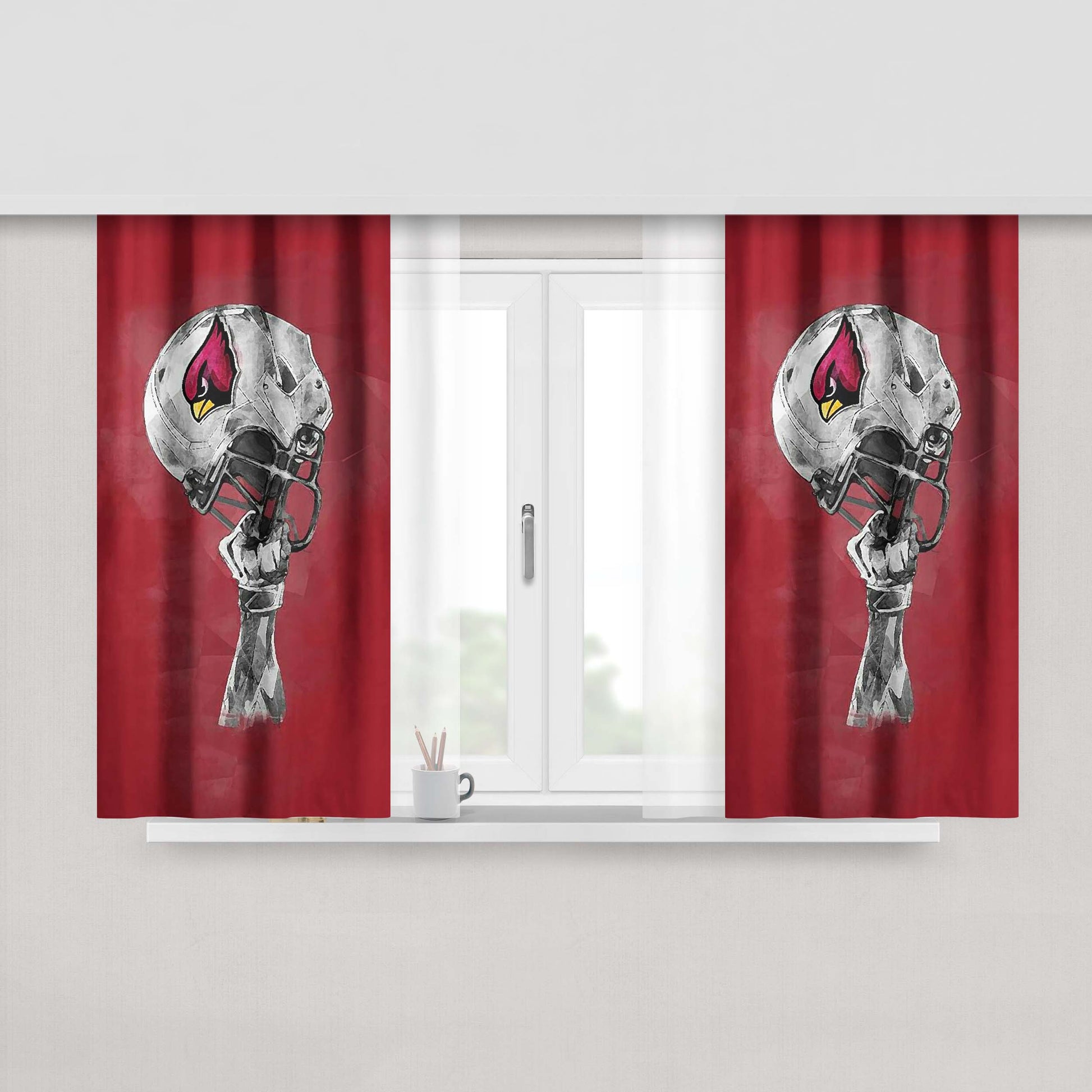 Arizona Cardinals Helmets Peach Skin Window Curtains