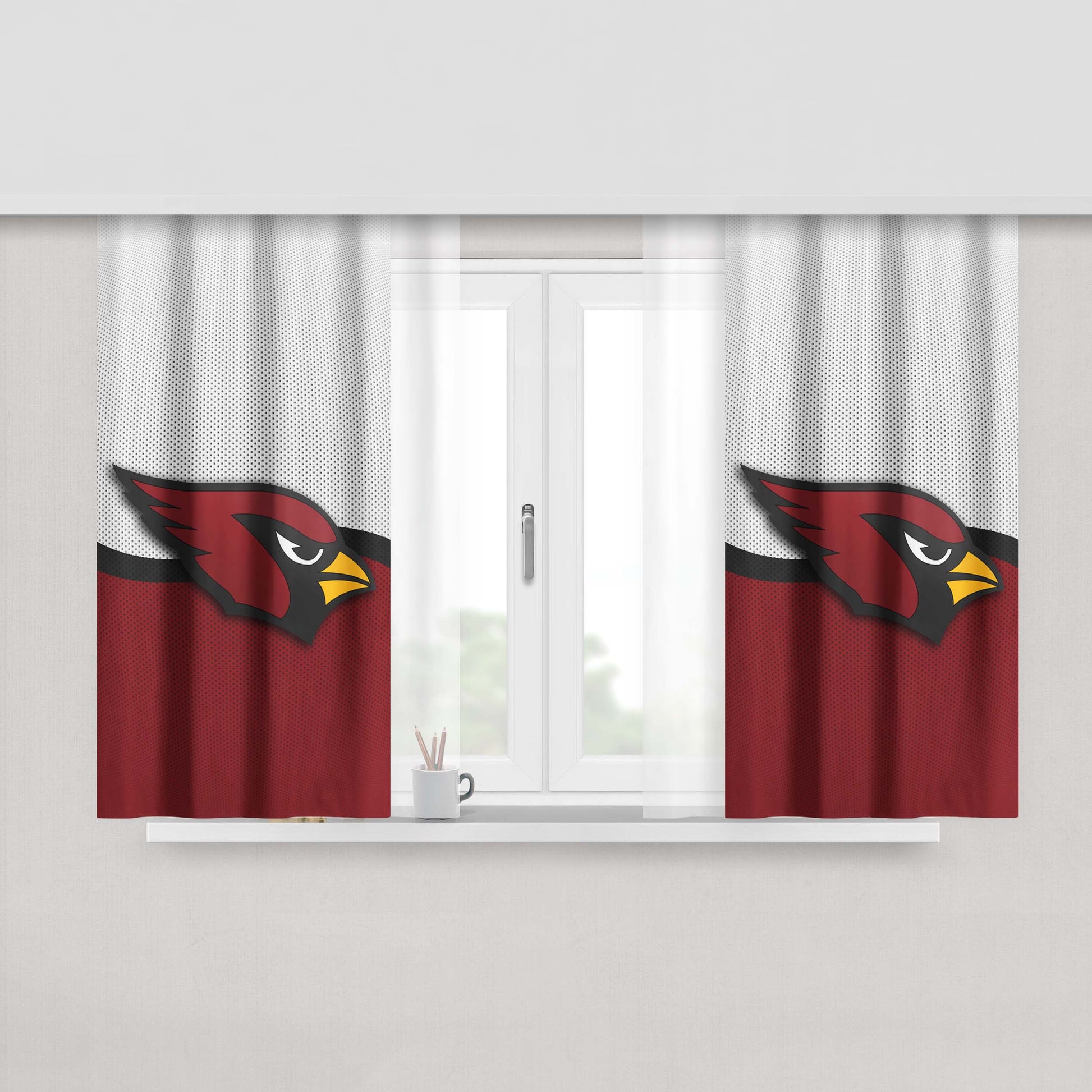 Arizona Cardinals Logo Jersey Peach Skin Window Curtains