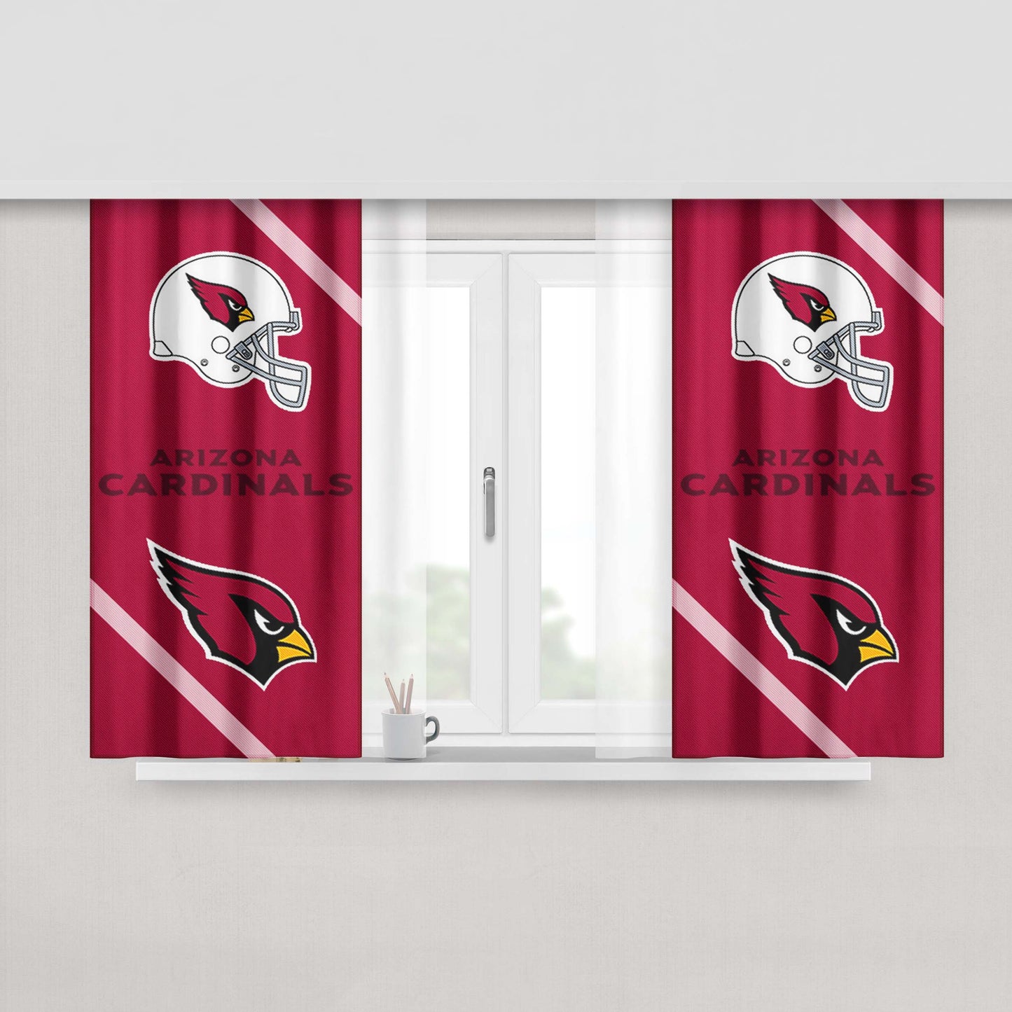 Arizona Cardinals Wallpaper Peach Skin Window Curtains