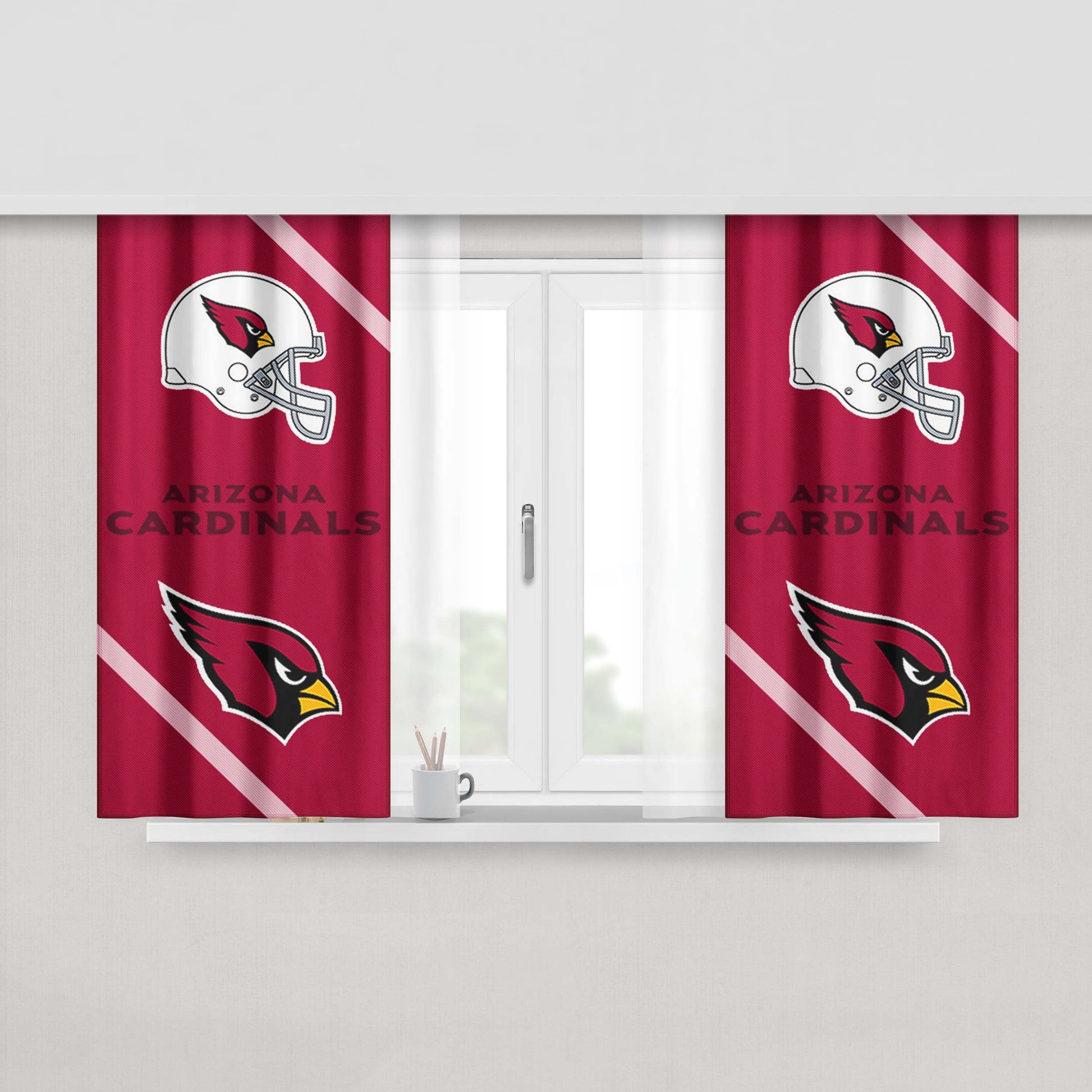Arizona Cardinals Wallpaper Peach Skin Window Curtains