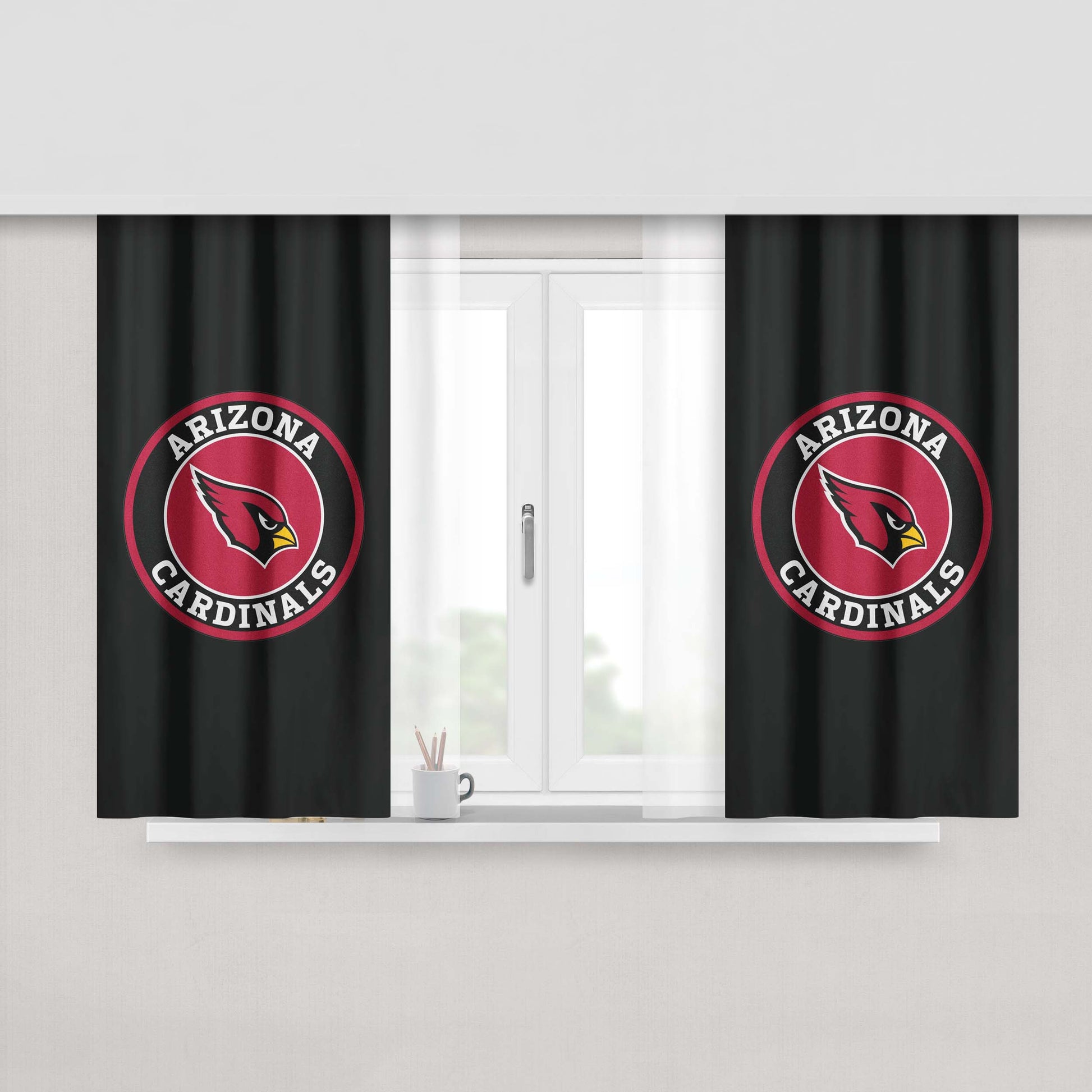Arizona Cardinals Peach Skin Window Curtains