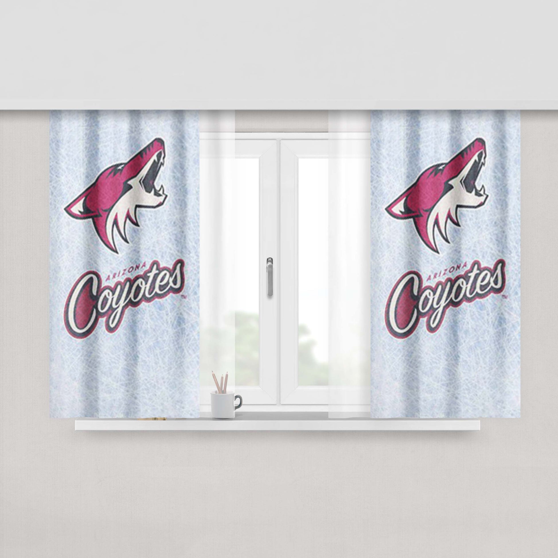 Arizona Coyotes 4 Peach Skin Window Curtains
