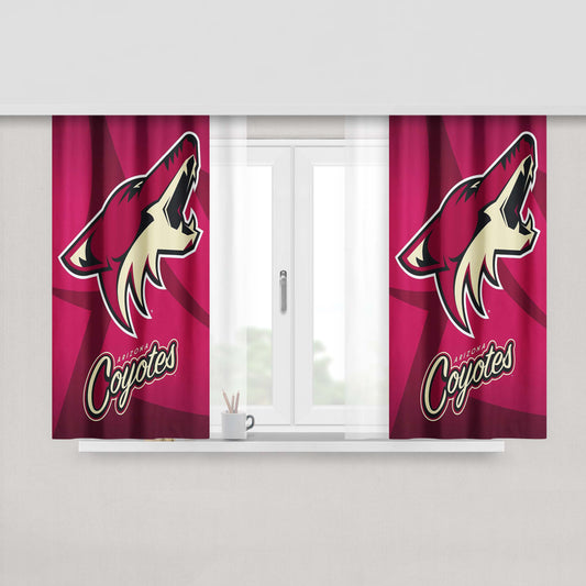 Arizona Coyotes Nhl Logos Peach Skin Window Curtains