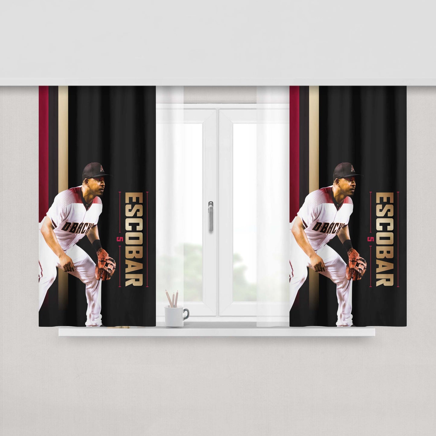 Arizona Diamondbacks Escobar Peach Skin Window Curtains