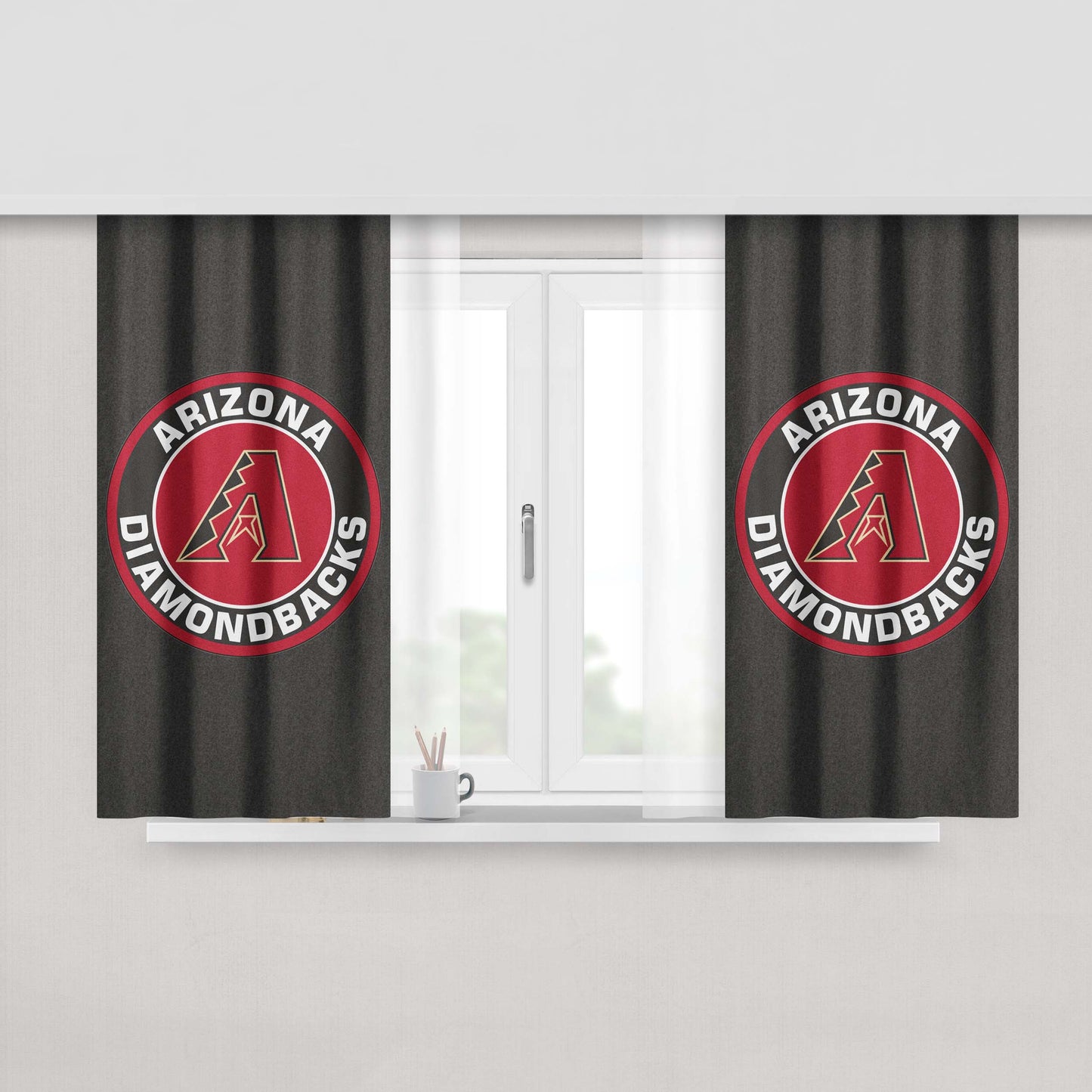 Arizona Diamondbacks Mug Peach Skin Window Curtains