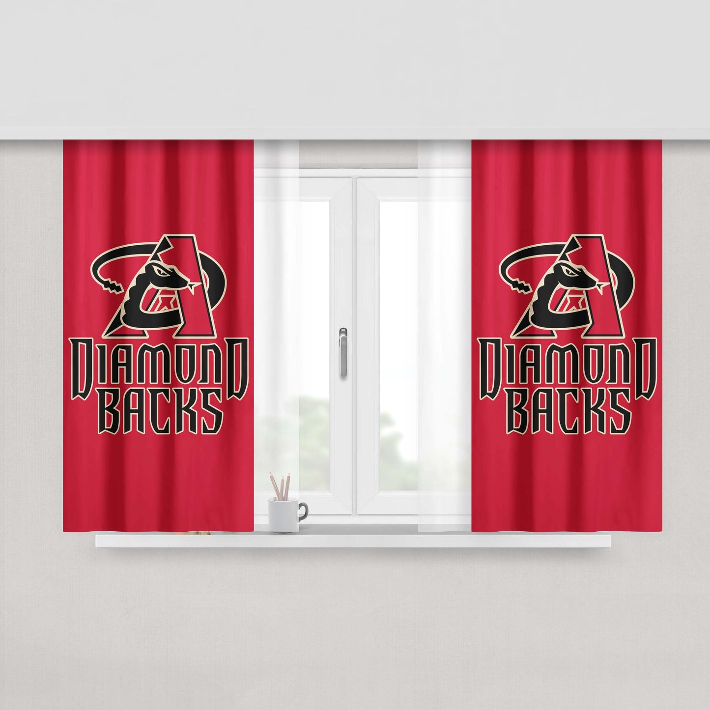 Arizona Diamondbacks Wallpaper Peach Skin Window Curtains