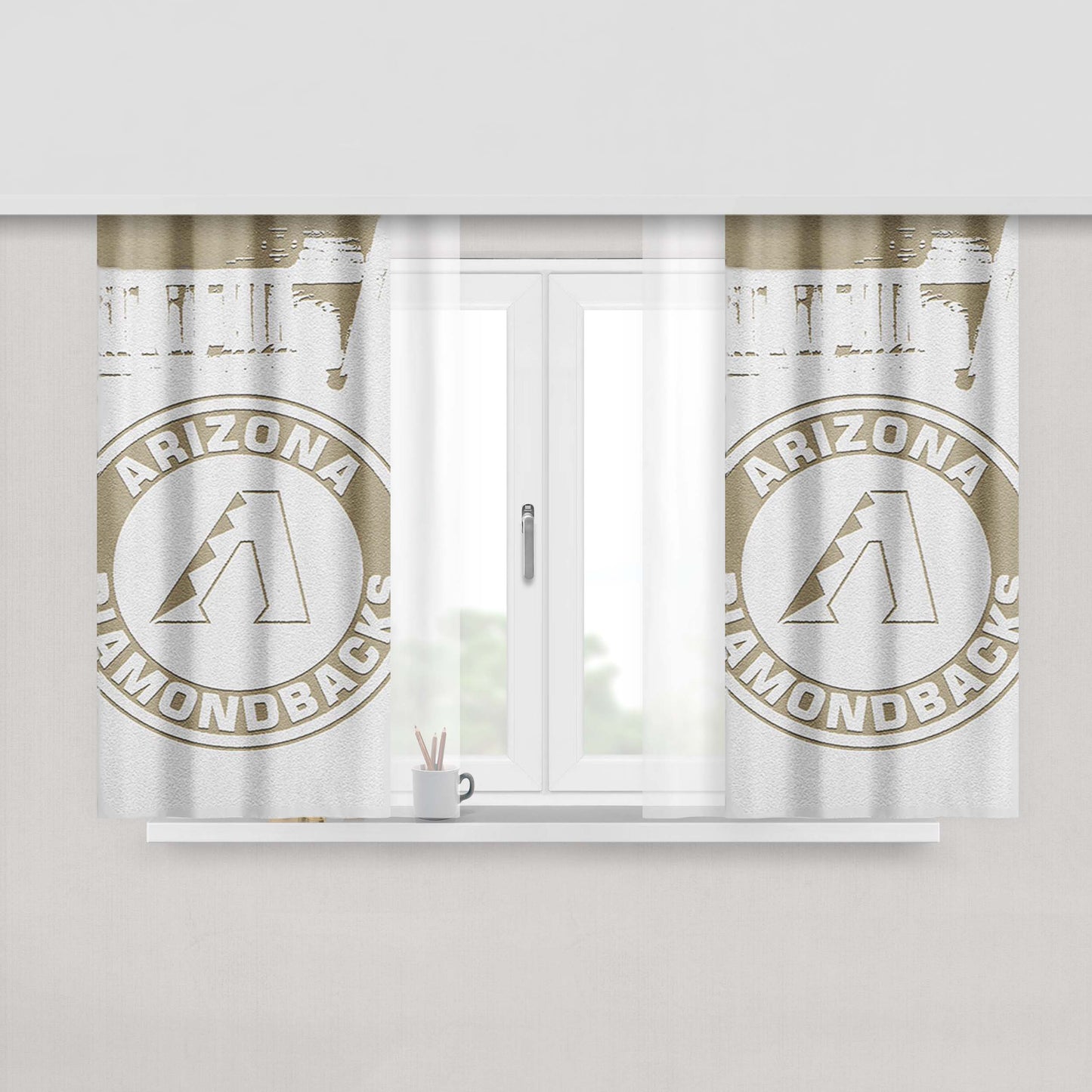 Arizona Mlb Basball Peach Skin Window Curtains