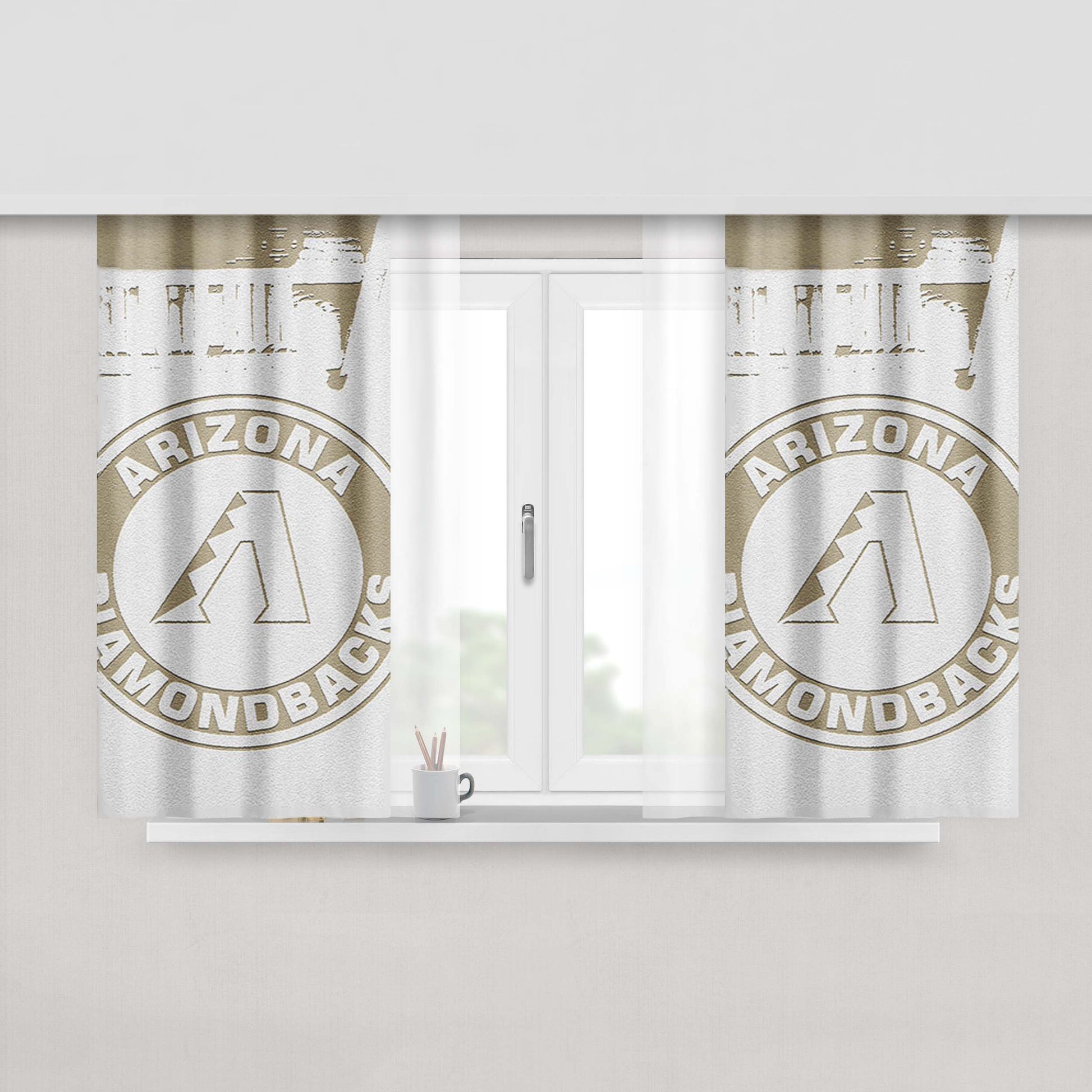 Arizona Mlb Basball Peach Skin Window Curtains