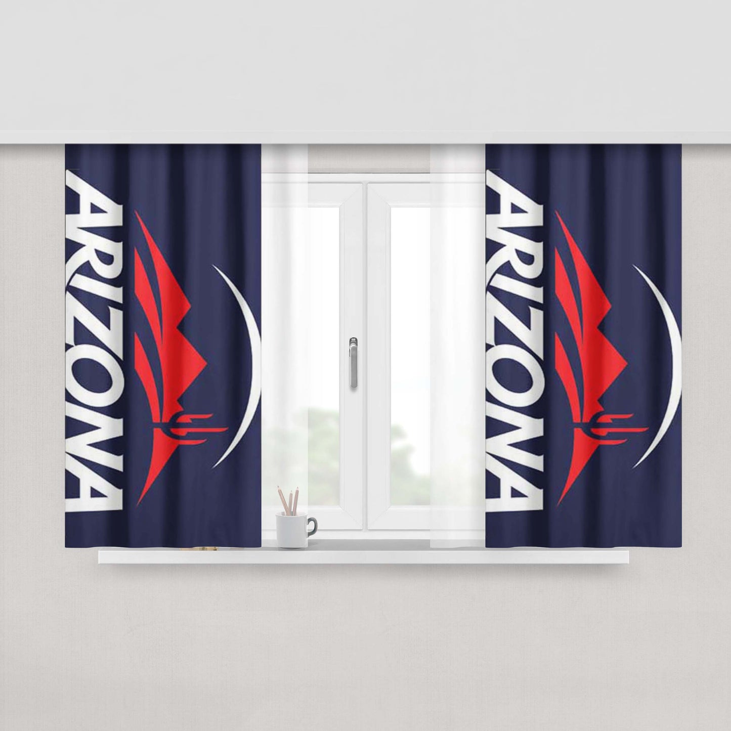 Arizona Wildcats Logo Basic Peach Skin Window Curtains