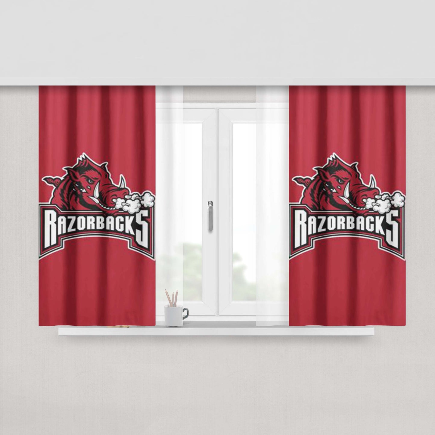 Arkansas Razorbacks Peach Skin Window Curtains