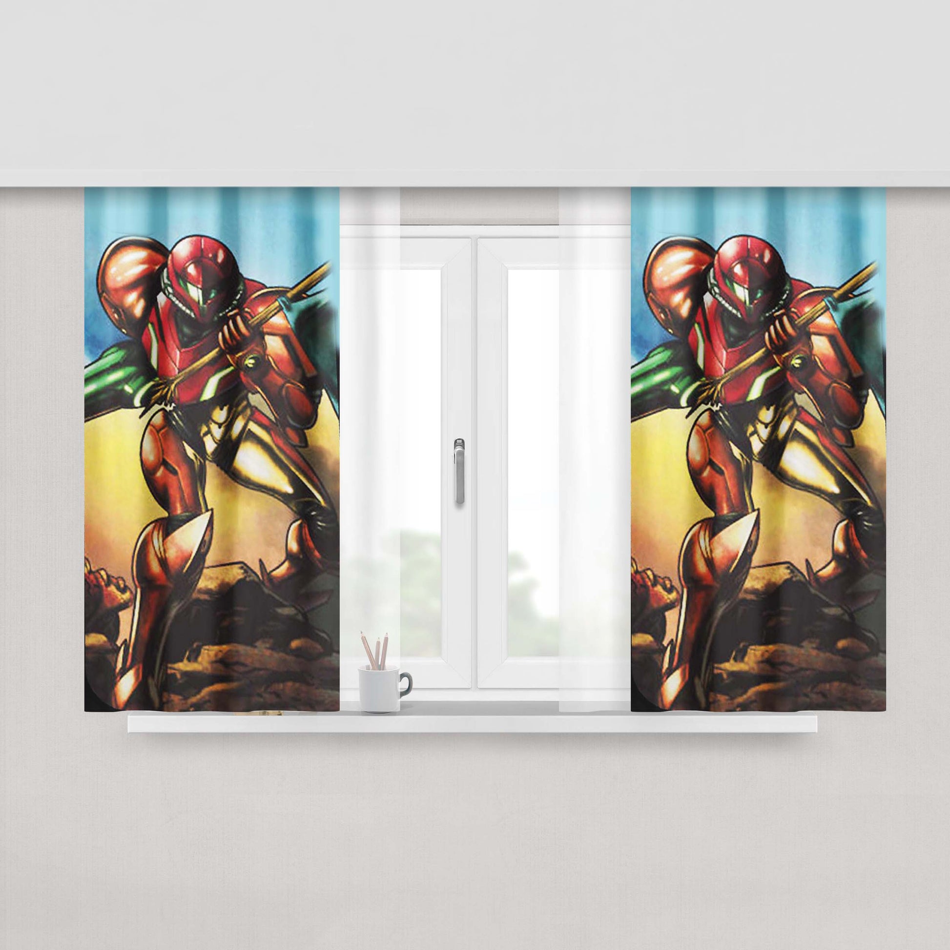 Armored Maiden Peach Skin Window Curtains