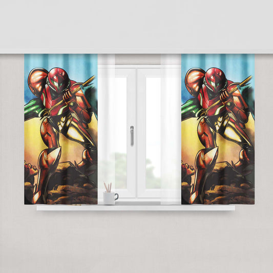 Armored Maiden Peach Skin Window Curtains