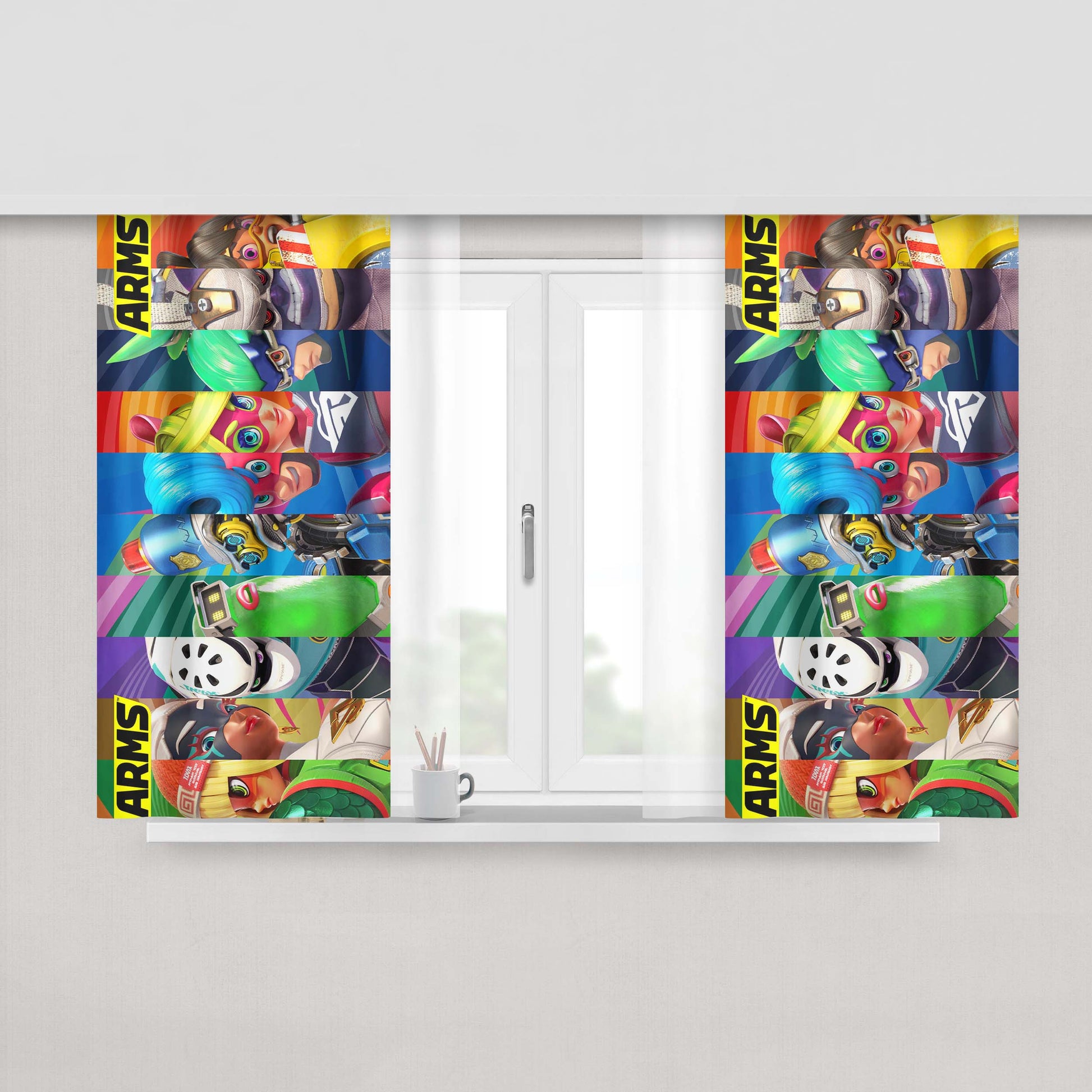 Arms Characters Poster Peach Skin Window Curtains