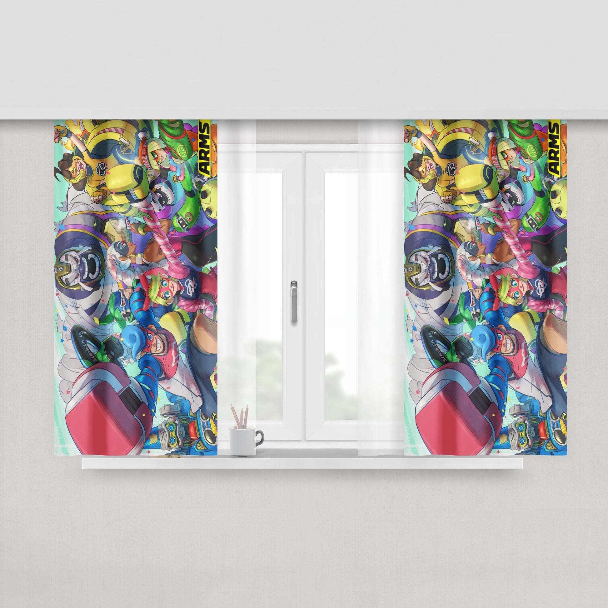 Arms Nintendo Game Poster Peach Skin Window Curtains