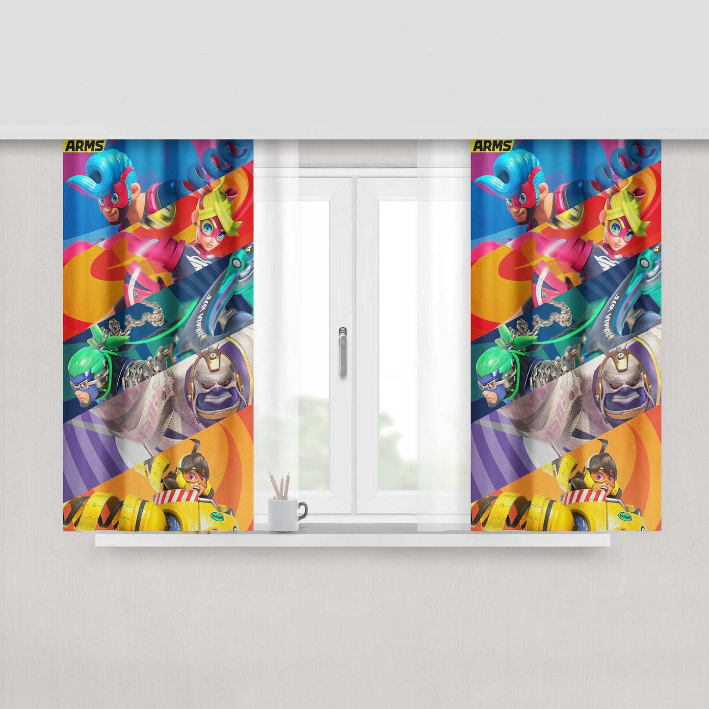 Arms Nintendo Punch Game Wallpapers Peach Skin Window Curtains