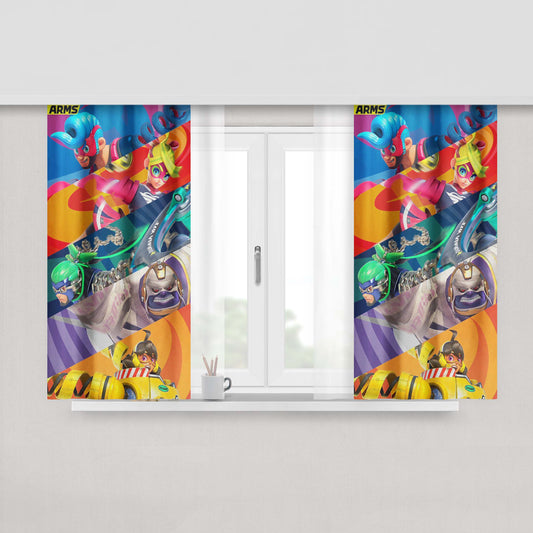 Arms Nintendo Punch Game Wallpapers Peach Skin Window Curtains