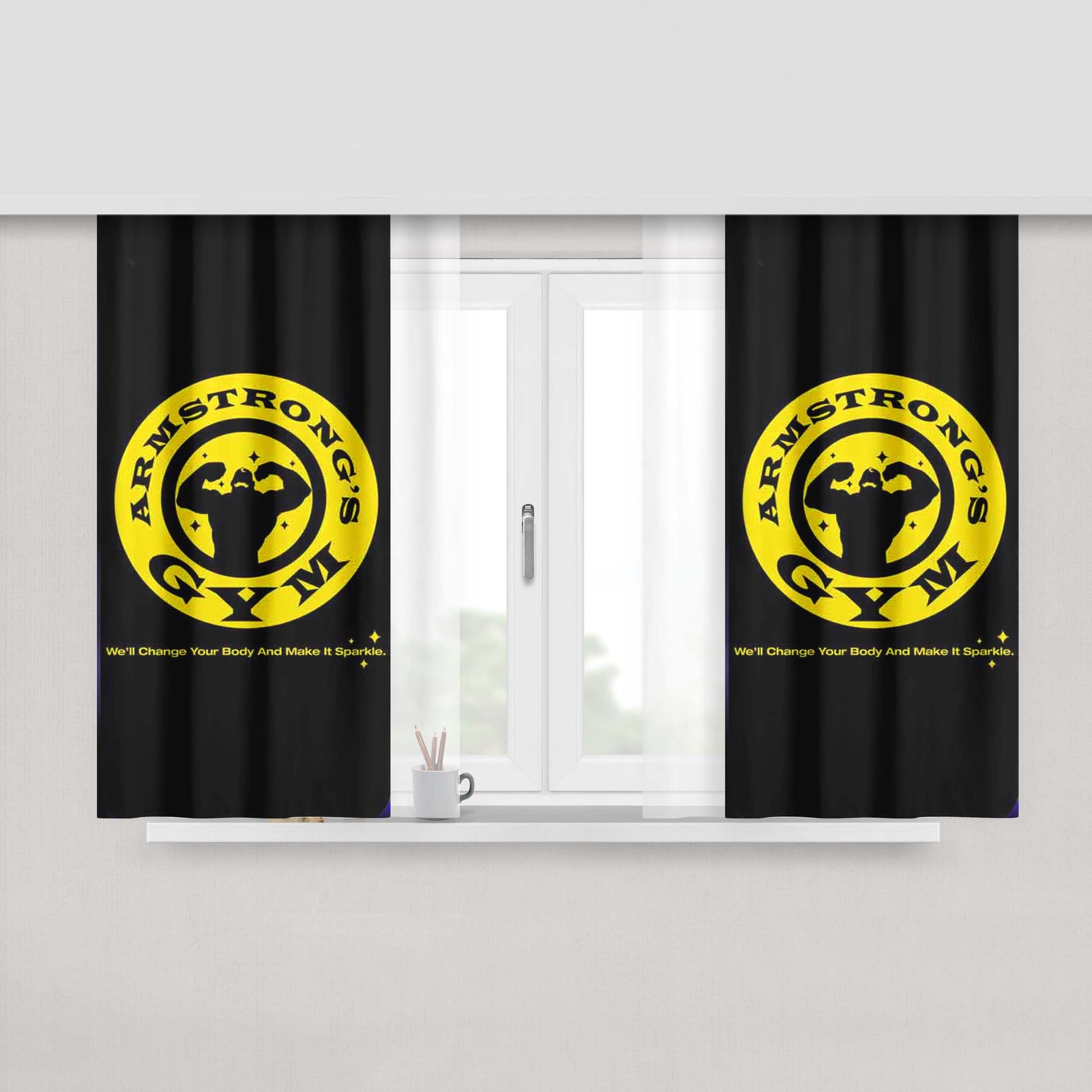 Armstrong'S Gym Peach Skin Window Curtains