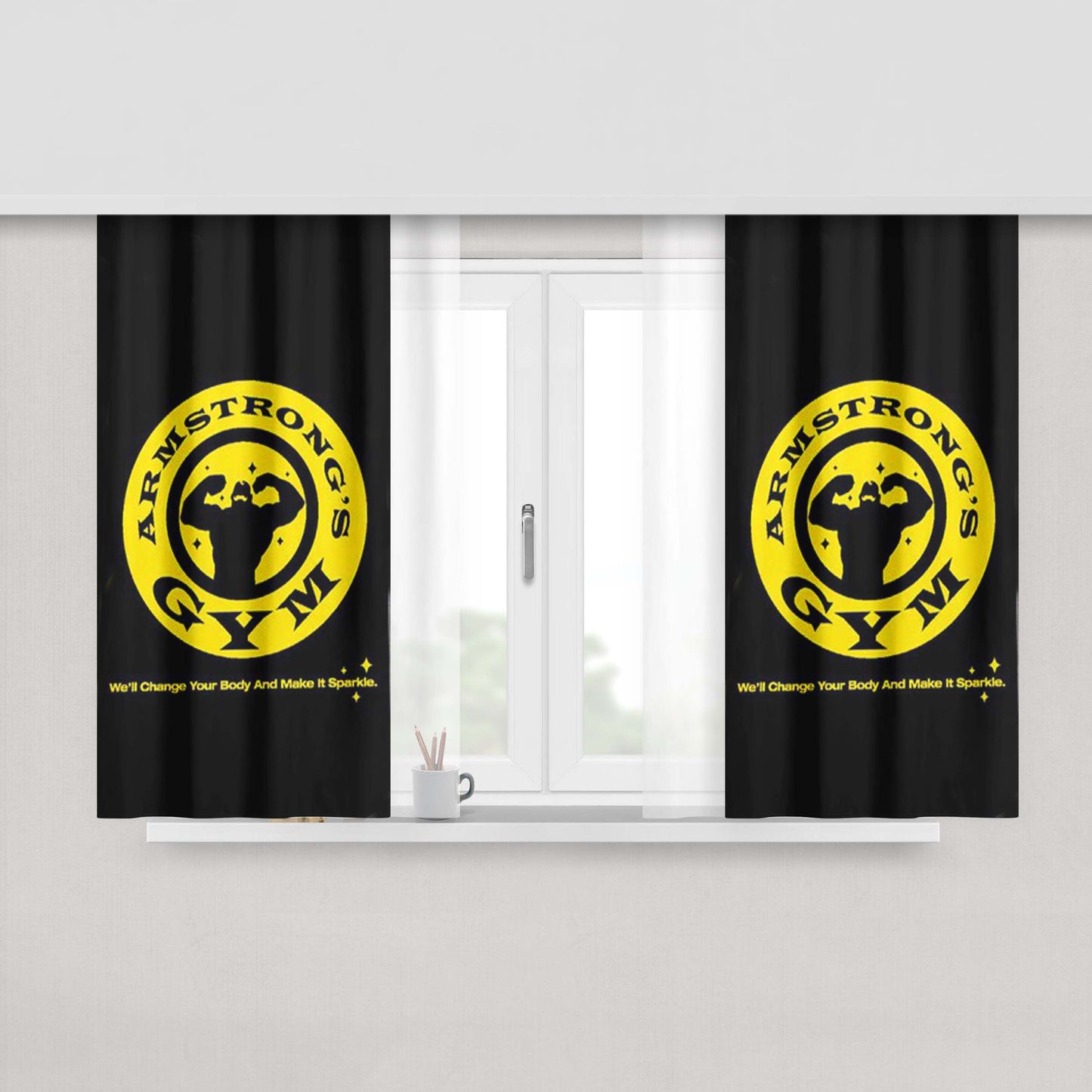 Armstrong Gym Peach Skin Window Curtains