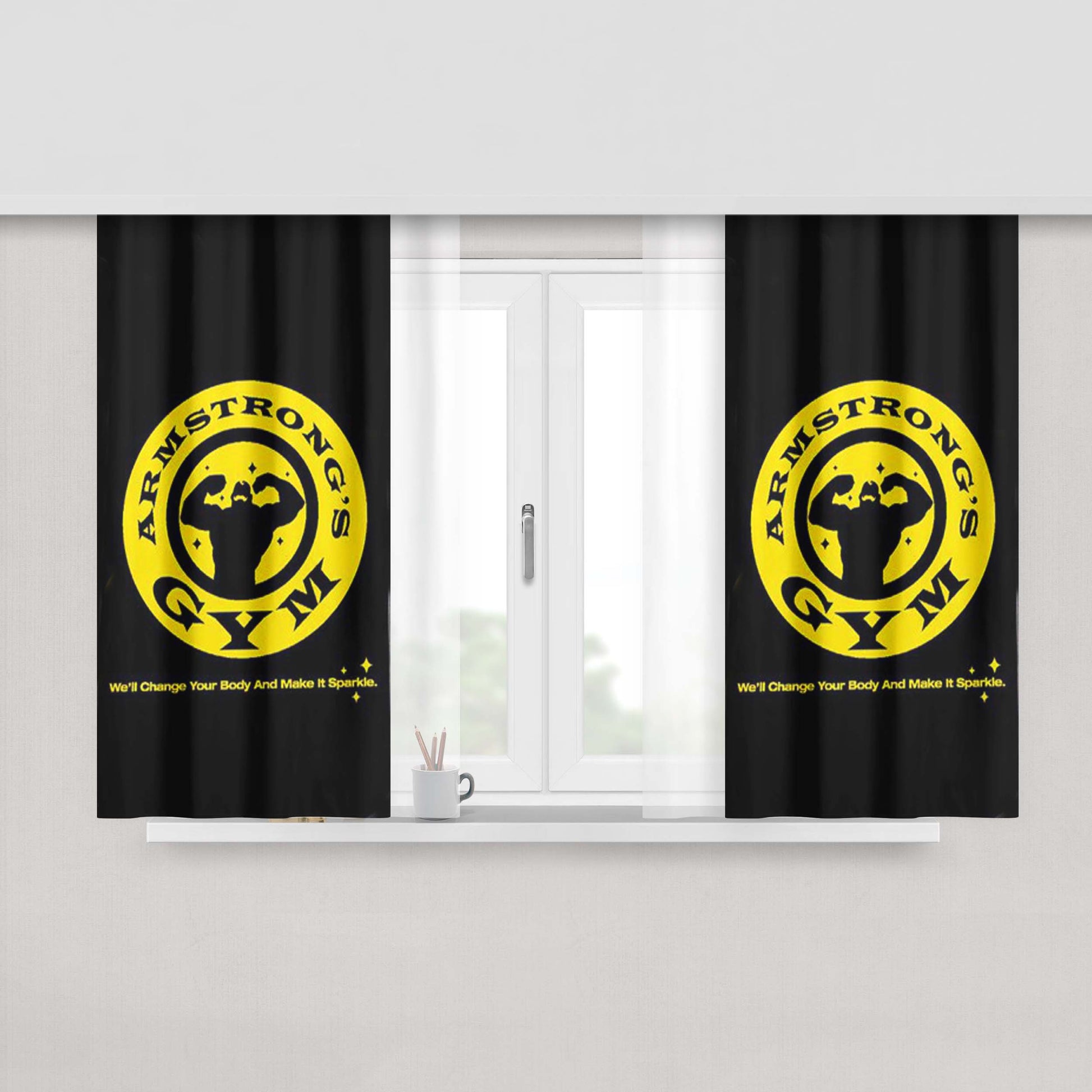 Armstrong Gym Peach Skin Window Curtains