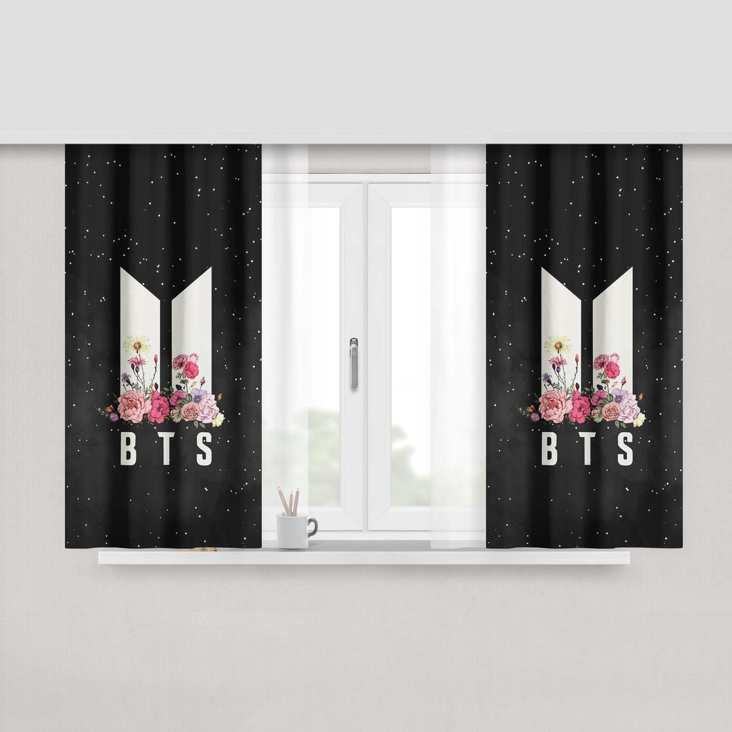 Army Black Knights Peach Skin Window Curtains