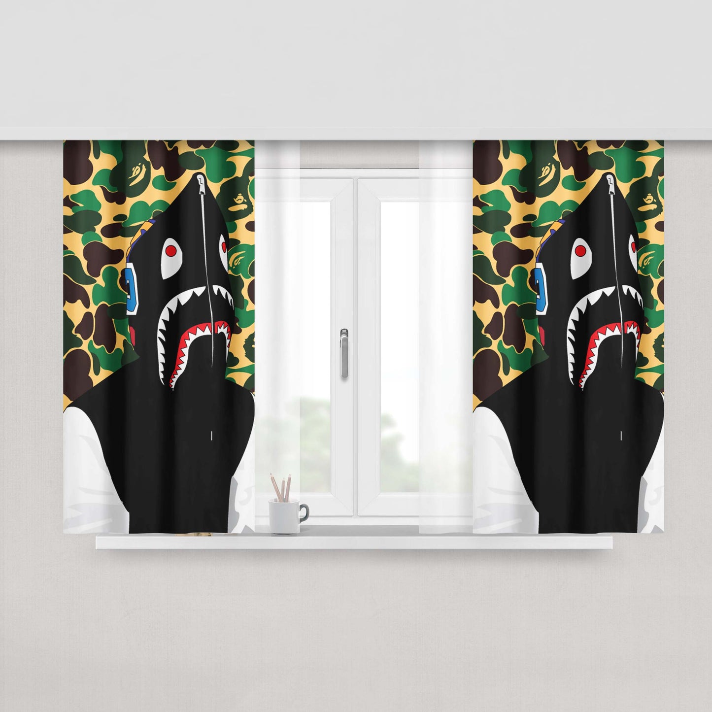 Army Flower Peach Skin Window Curtains