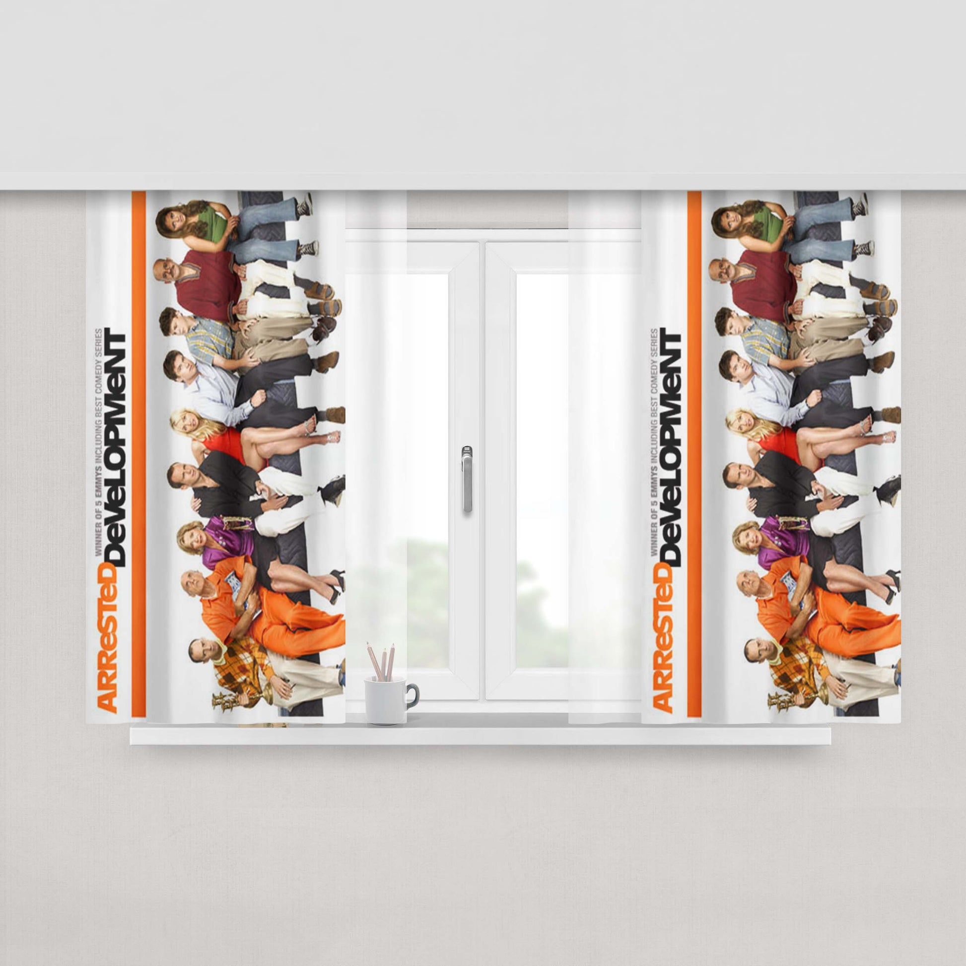 Arrested Development All Cast Peach Skin Window Curtains