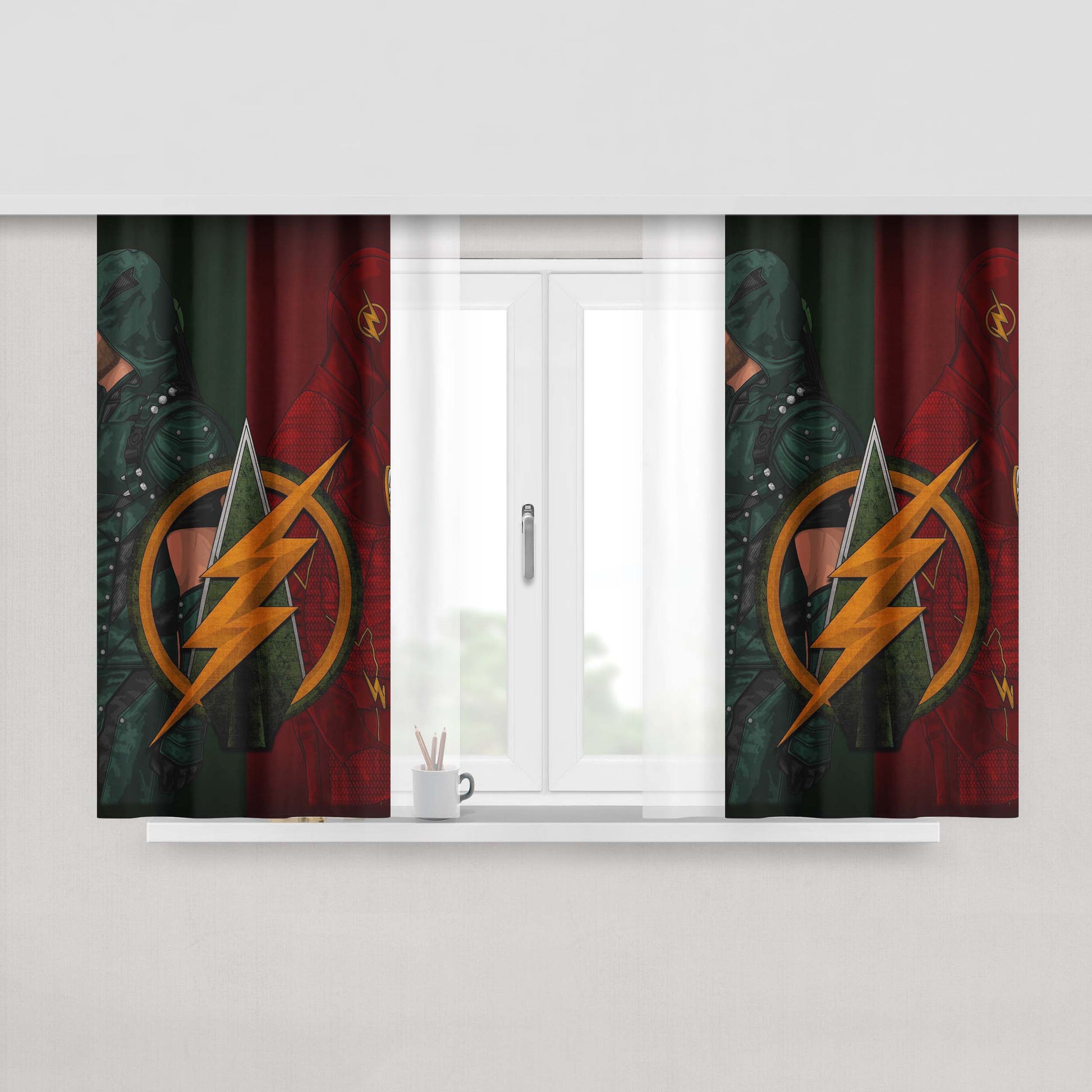 Arrow Flash Peach Skin Window Curtains