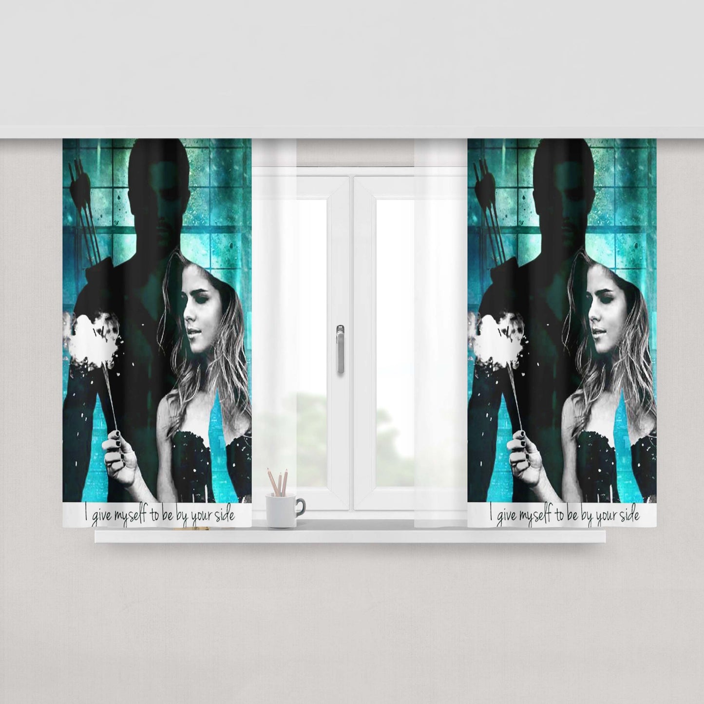 Arrow Girl Peach Skin Window Curtains