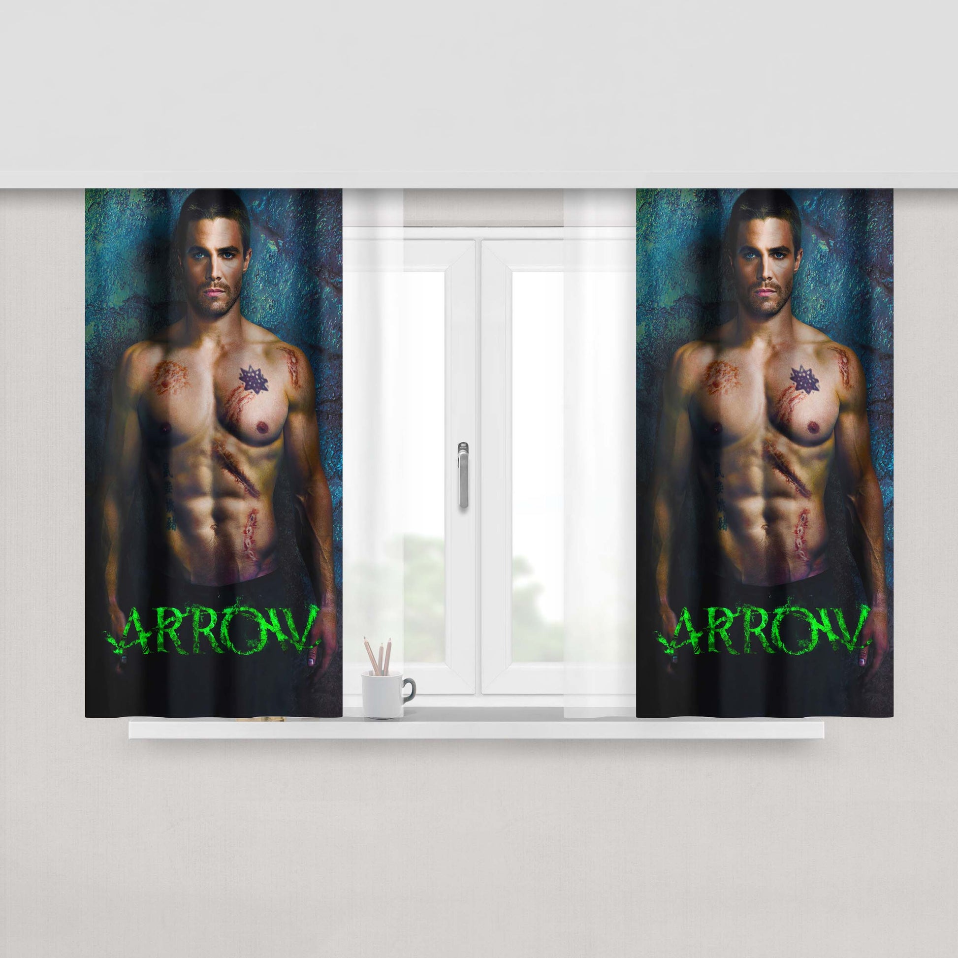 Arrow Oliver Queen Cover Peach Skin Window Curtains