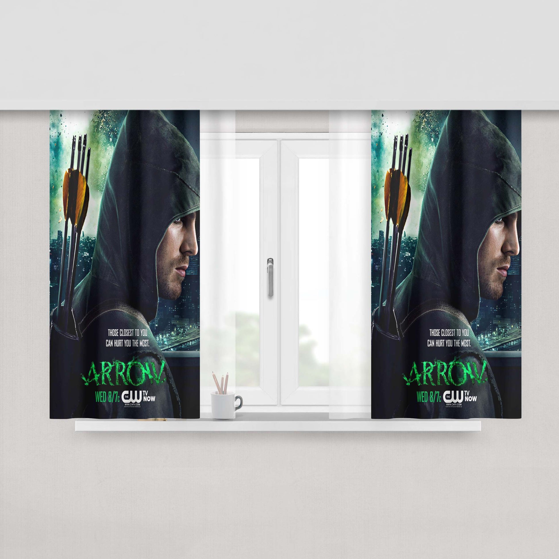 Arrow Poster Peach Skin Window Curtains