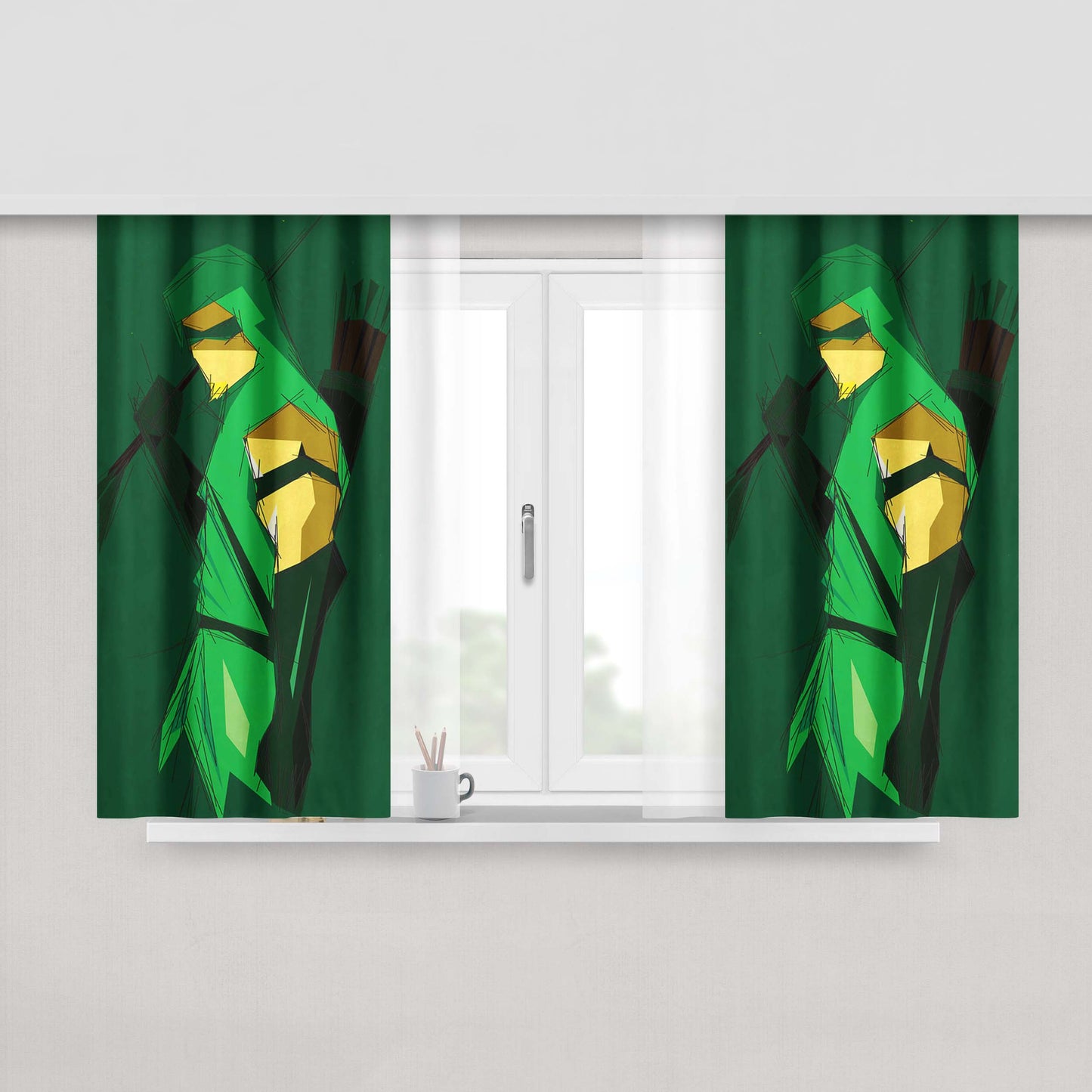 Arrow Vector Peach Skin Window Curtains