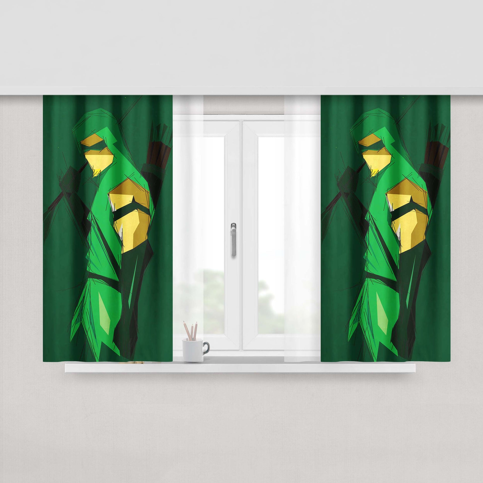 Arrow Vector Peach Skin Window Curtains