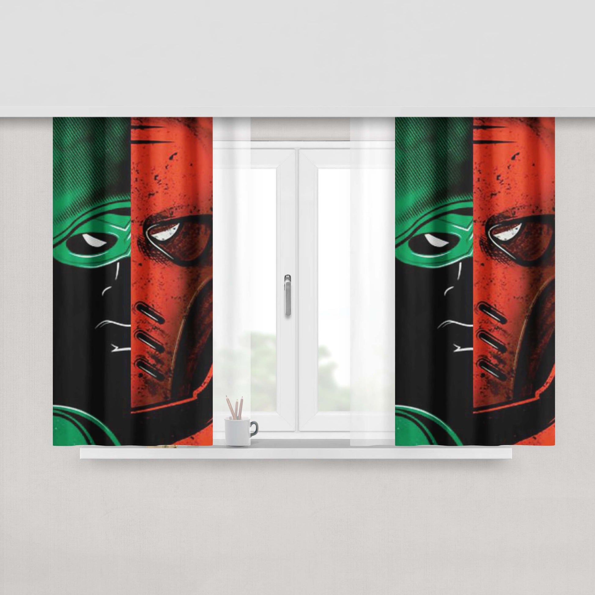 Arrow Vs Deathstroke Peach Skin Window Curtains
