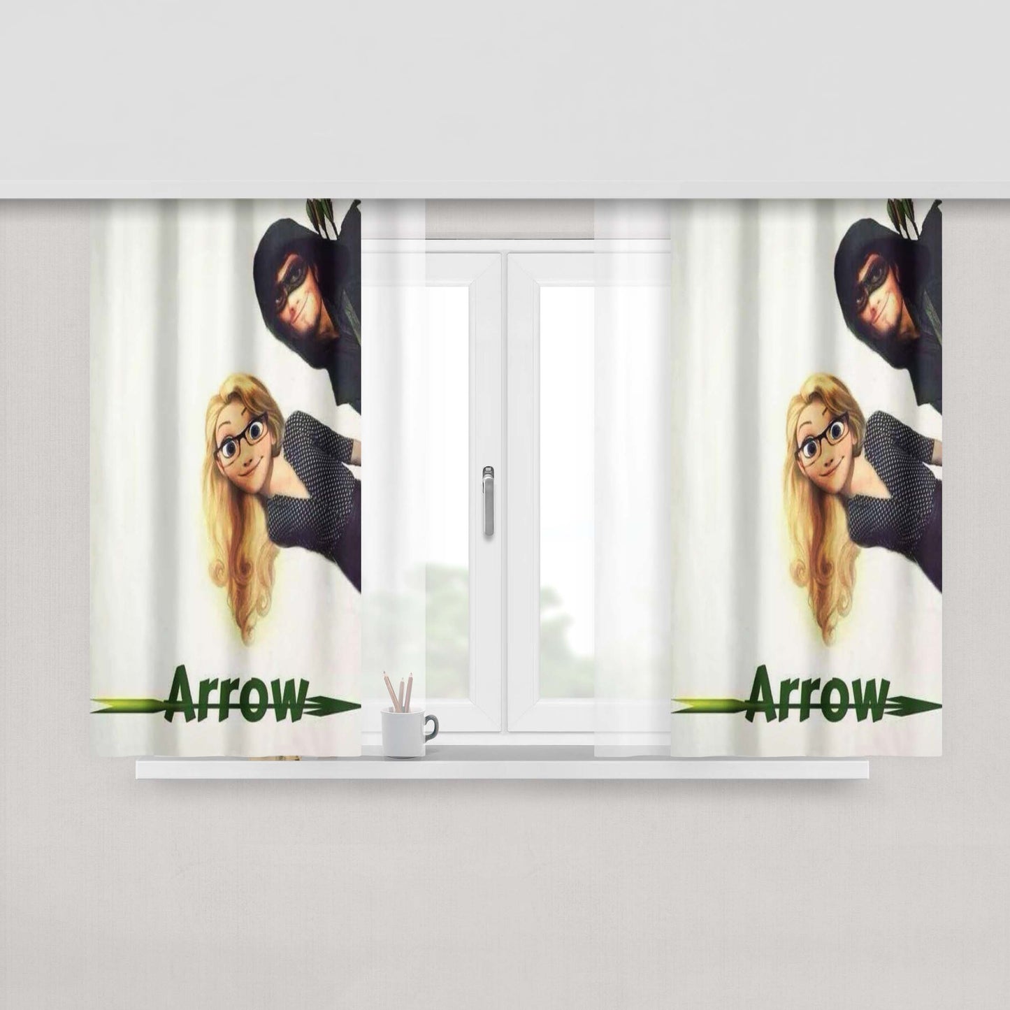 Arrow With Flynn And Rapunzel Peach Skin Window Curtains