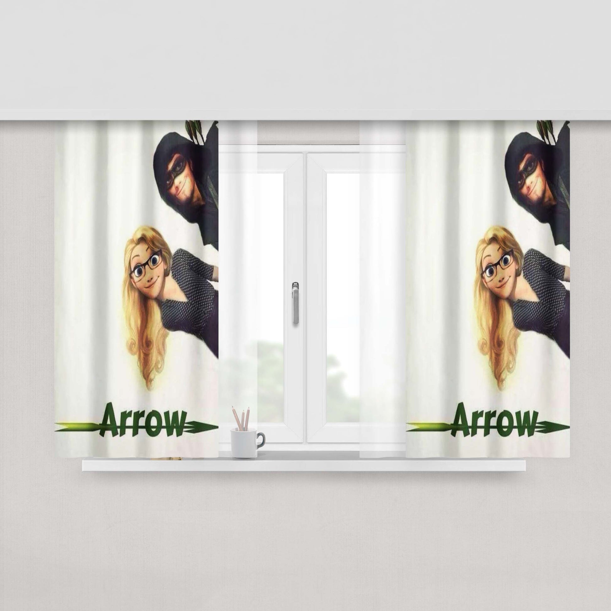 Arrow With Flynn And Rapunzel Peach Skin Window Curtains