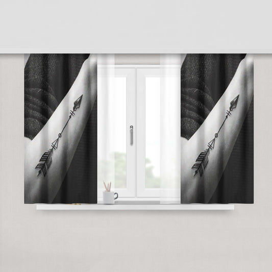 Arrows Tattoo Peach Skin Window Curtains