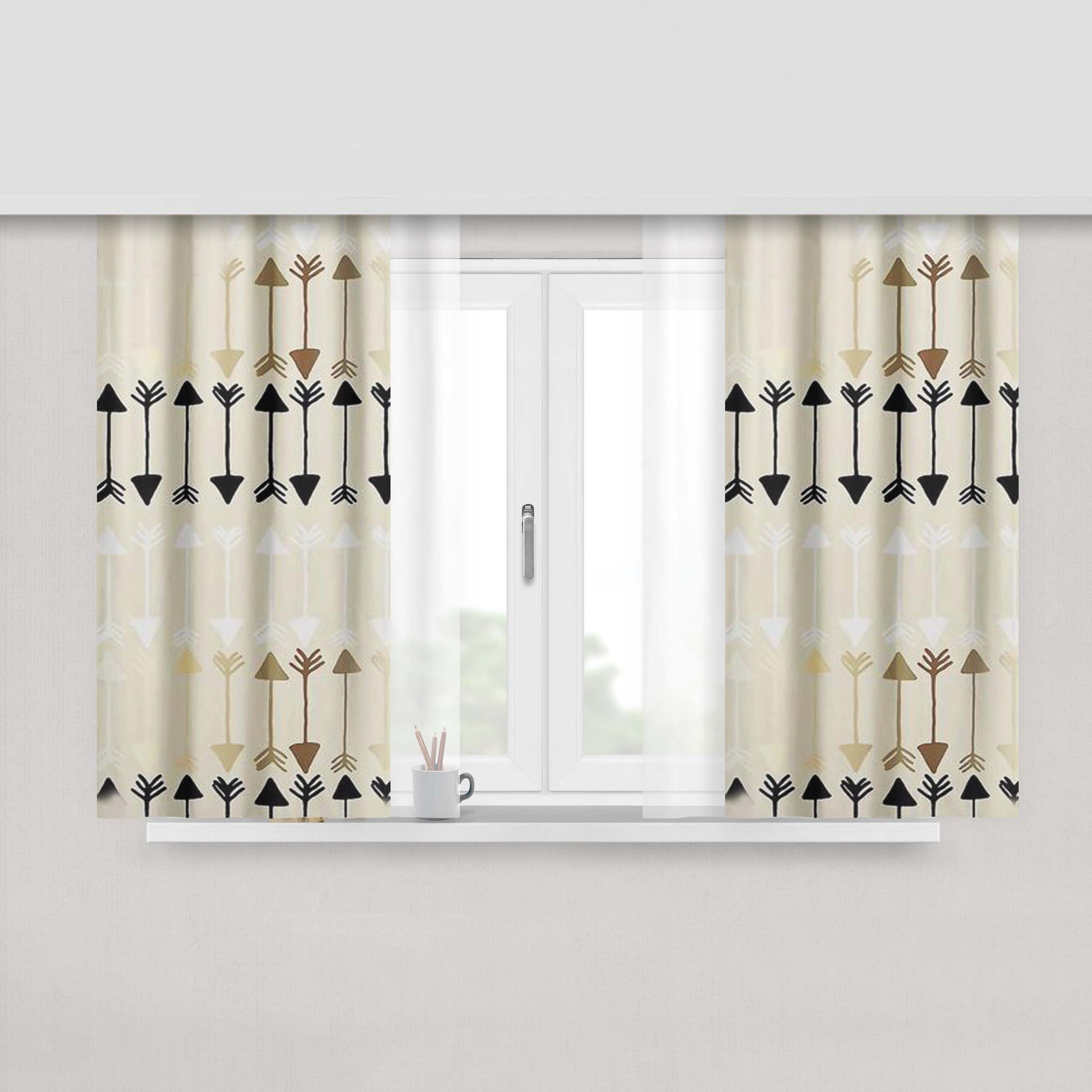 Arrows Peach Skin Window Curtains