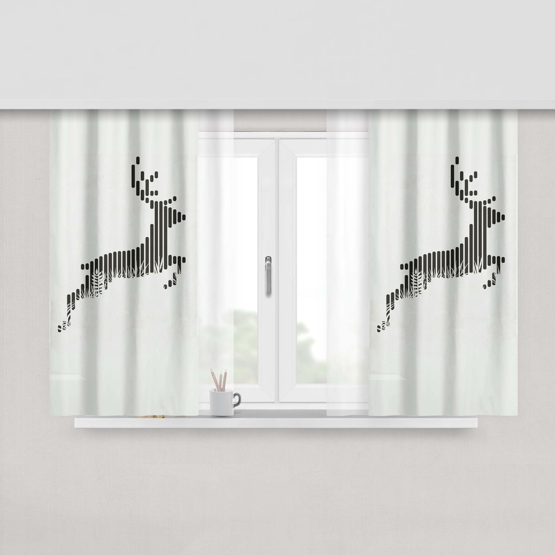 Art Animals Peach Skin Window Curtains