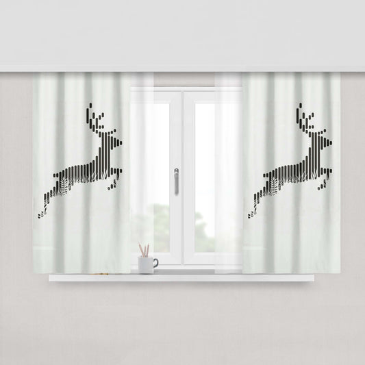 Art Animals Peach Skin Window Curtains
