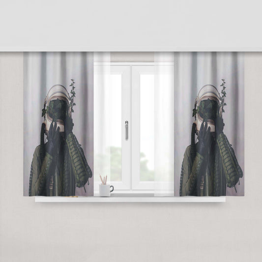 Art Brew Astronot Peach Skin Window Curtains