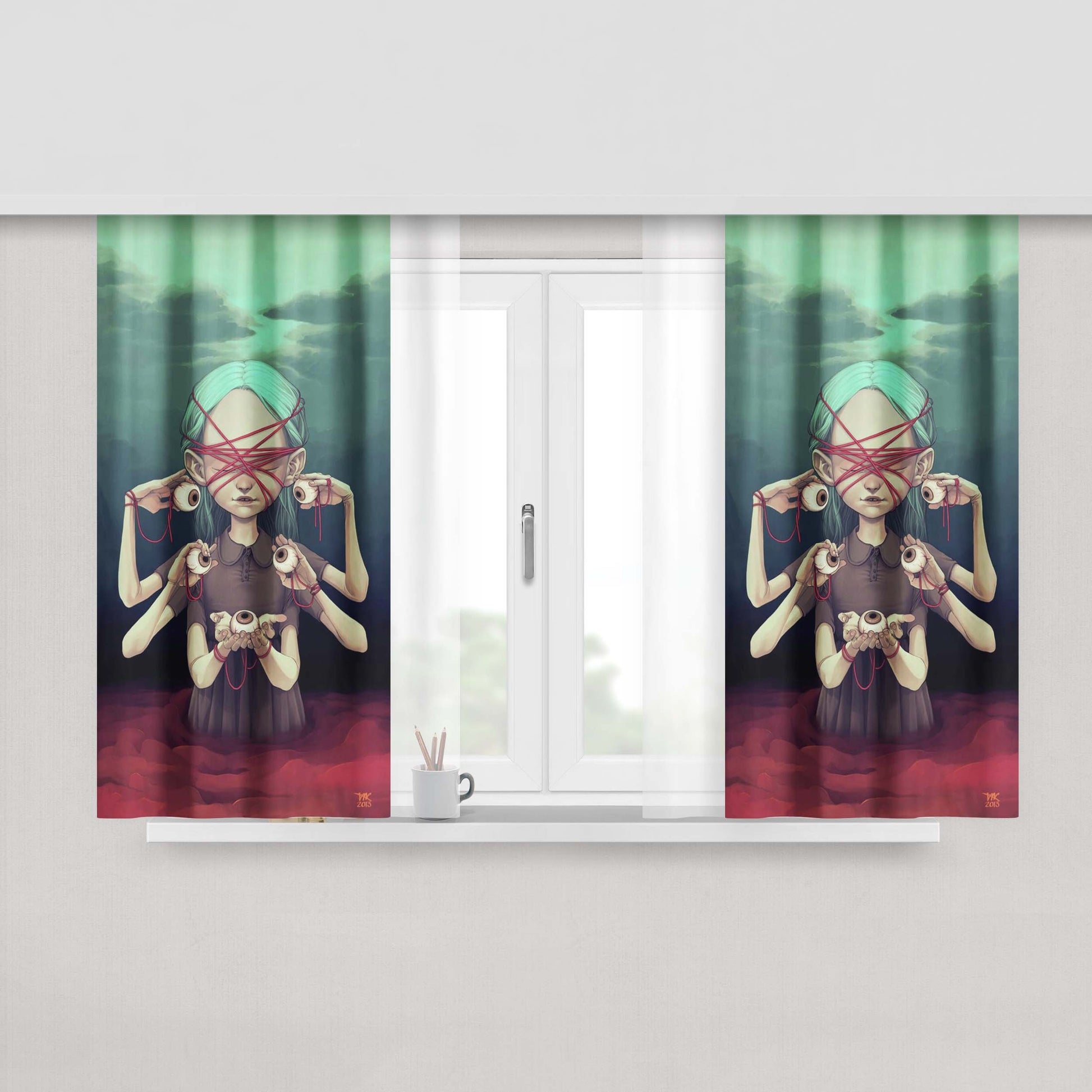 Art Eyes 1000 Child Peach Skin Window Curtains