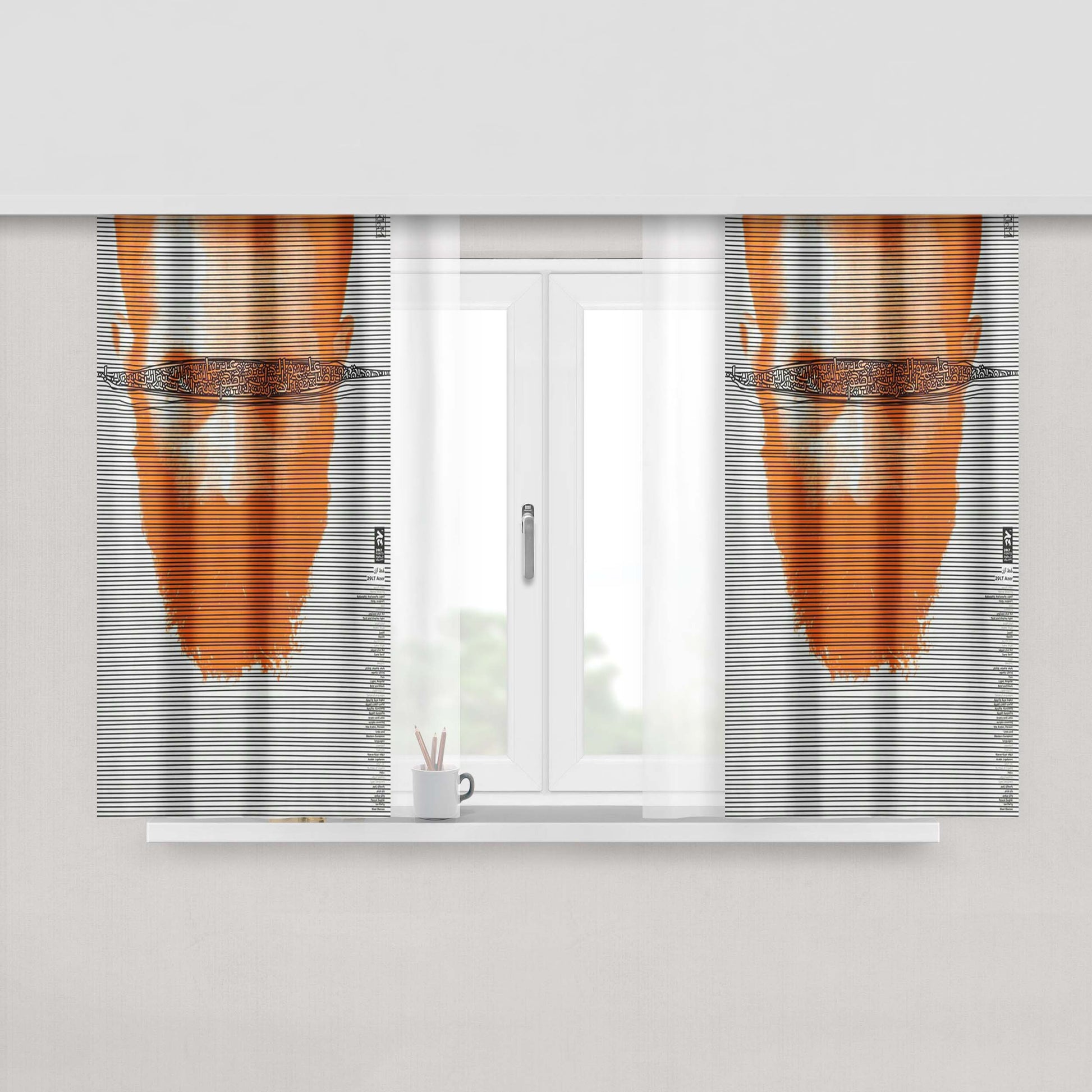 Art Face Smulen Peace Peach Skin Window Curtains