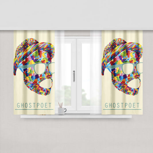 Art Ghostpoet Full Colour Peach Skin Window Curtains