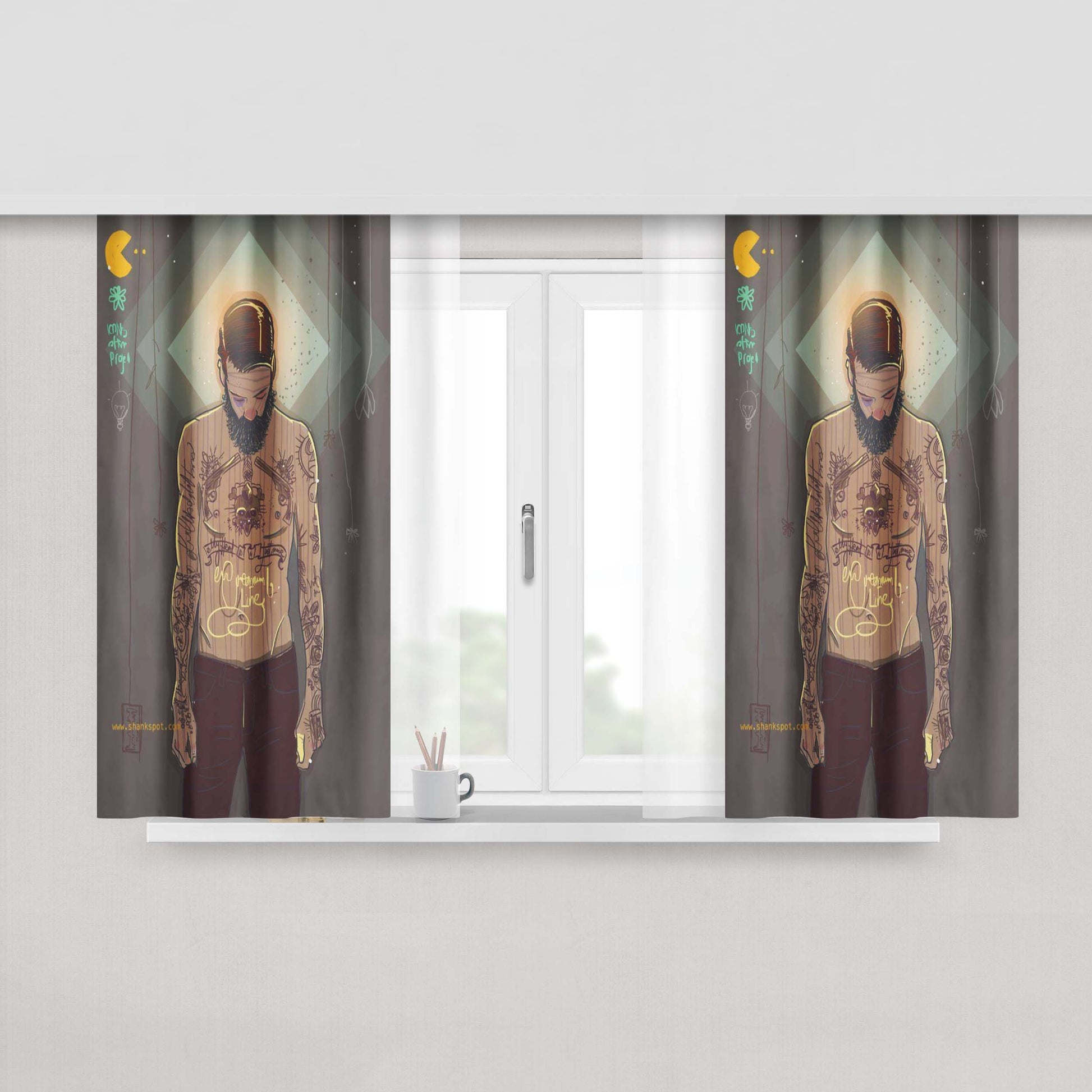 Art In Body Peach Skin Window Curtains