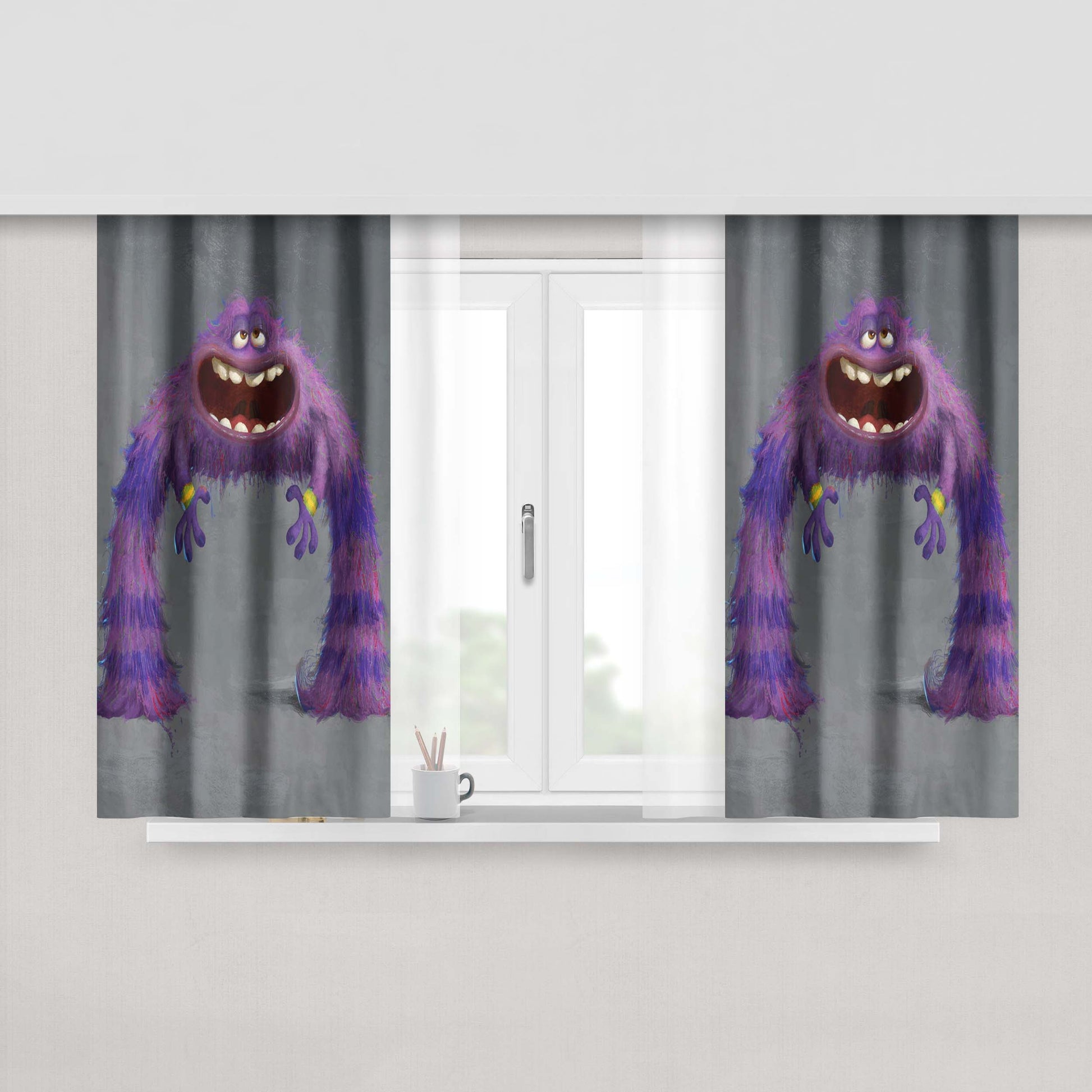 Art Monster University Peach Skin Window Curtains