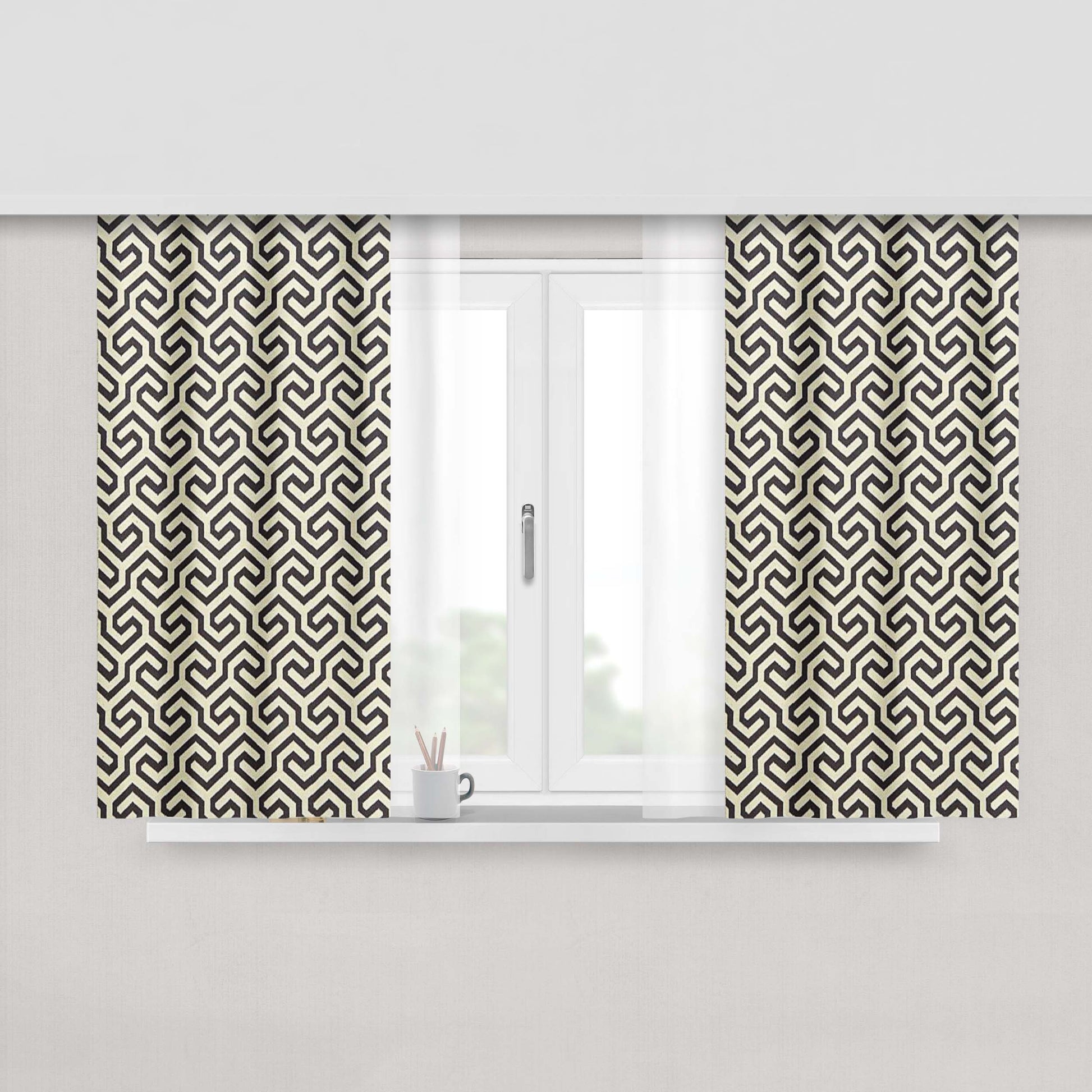 Art Mural Classic Peach Skin Window Curtains