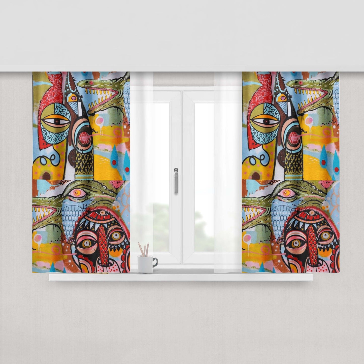 Art Passion World Peach Skin Window Curtains